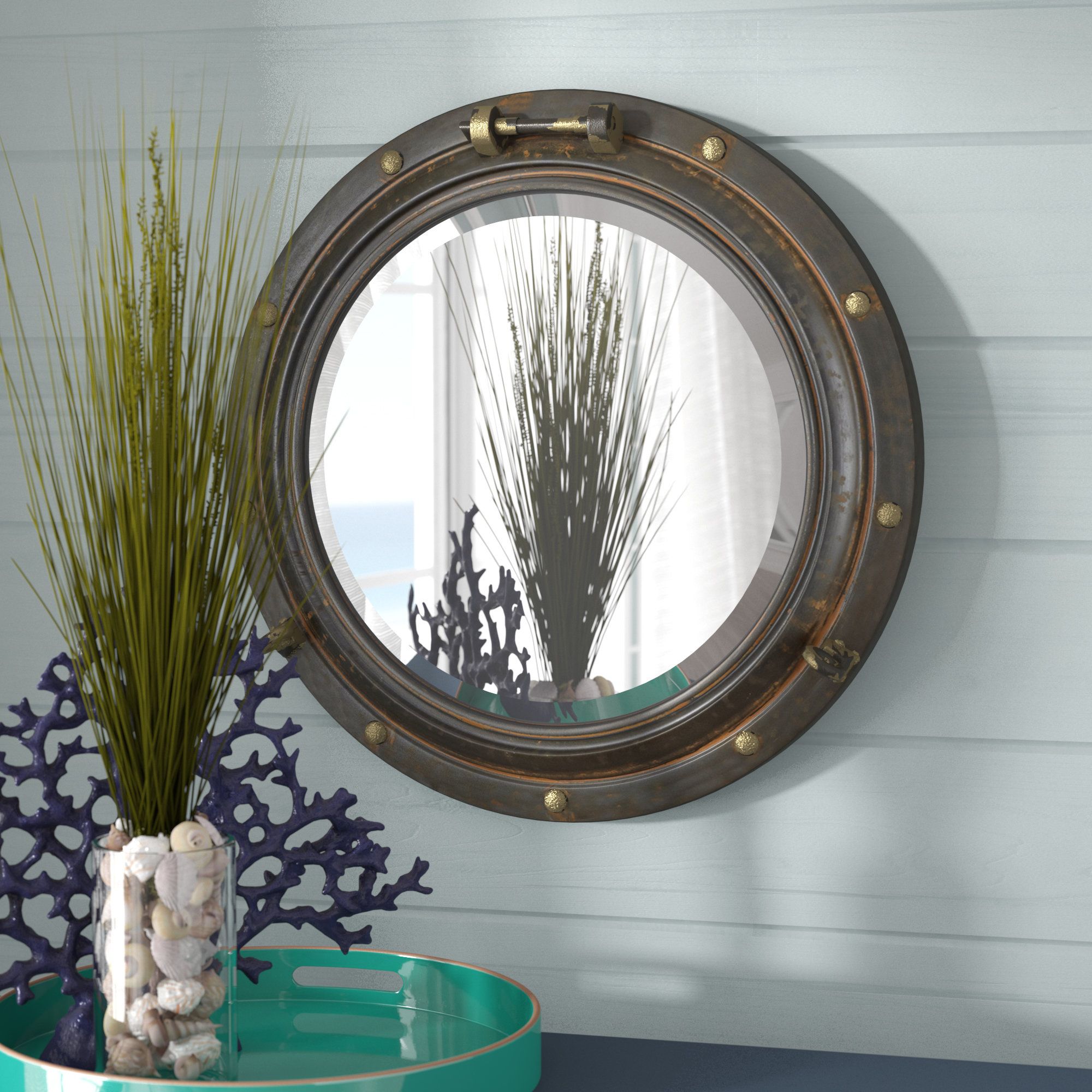 Alie Traditional Beveled Distressed Accent Mirror With Alie Traditional Beveled Distressed Accent Mirrors (View 1 of 30)