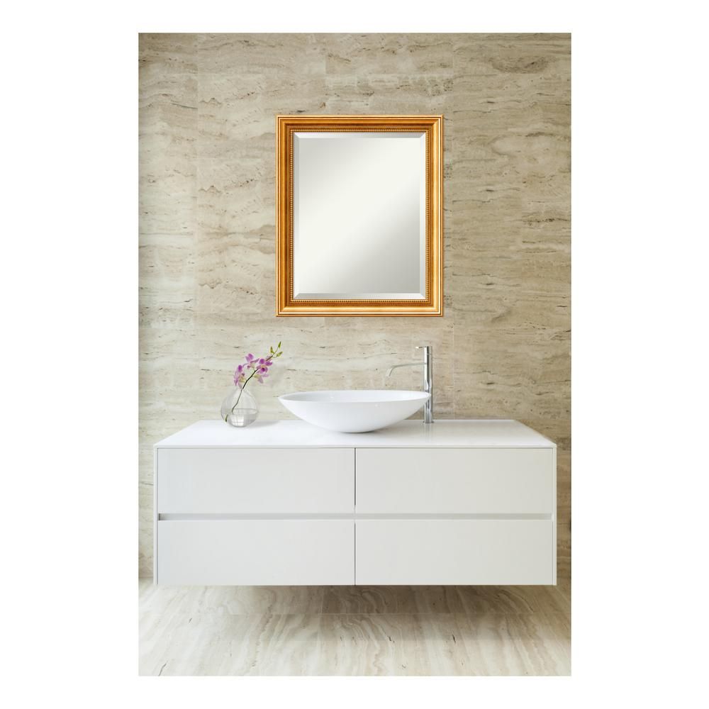 Amanti Art Townhouse Gold Wood 19 In. W X 23 In. H Single Throughout Landover Rustic Distressed Bathroom/vanity Mirrors (Photo 10 of 30)