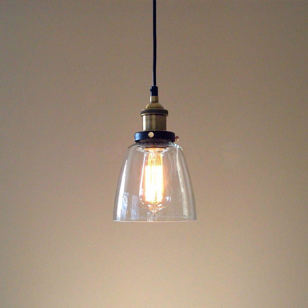 Amazon – Kiven Vintage Clear Glass Bell Pendant Light For Sargent 1 Light Single Bell Pendants (Photo 15 of 30)