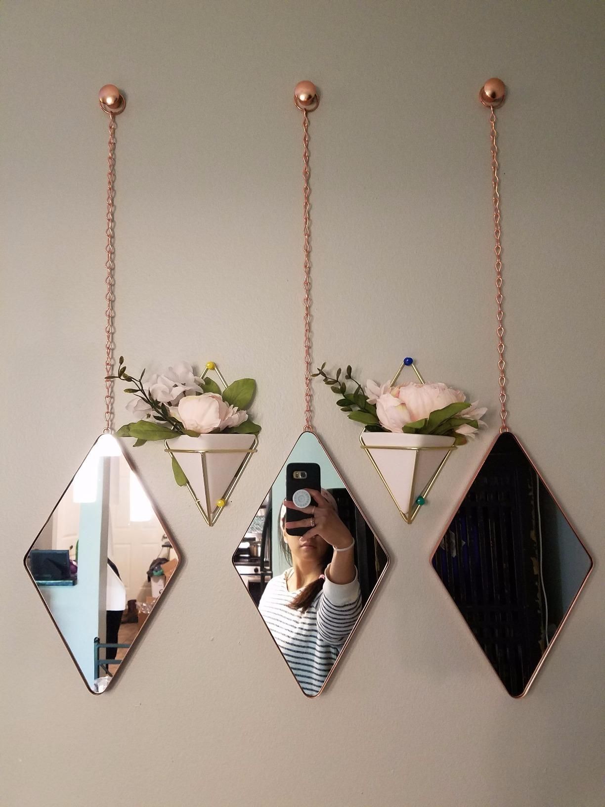 Amazon: Umbra Trigg Hanging Planter Vase Geometric Wall Within Trigg Accent Mirrors (Photo 30 of 30)