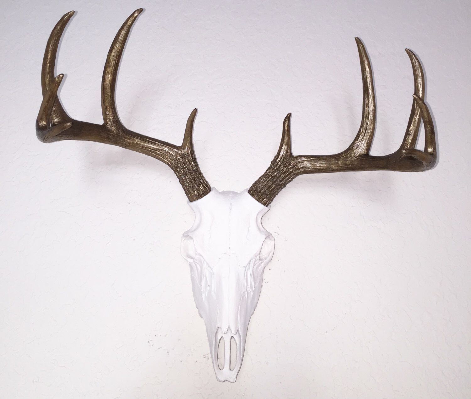 Any Color Faux Deer Skull Wall Mount // Bronze & White Faux With Atlantis Faux Taxidermy Wall Decor (Photo 15 of 30)