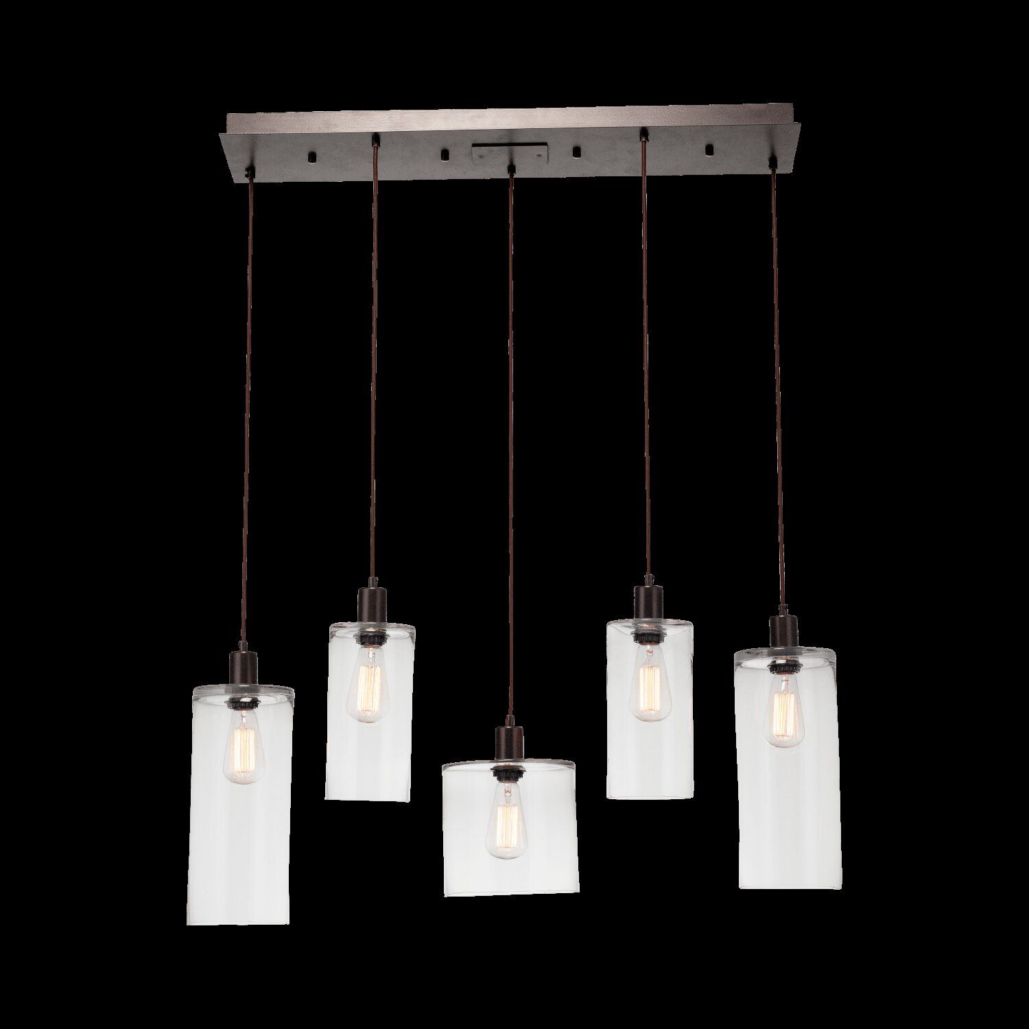 Apothecary Linear Suspension 5 Light Cluster Pendant Inside Schutt 5 Light Cluster Pendants (Photo 7 of 30)