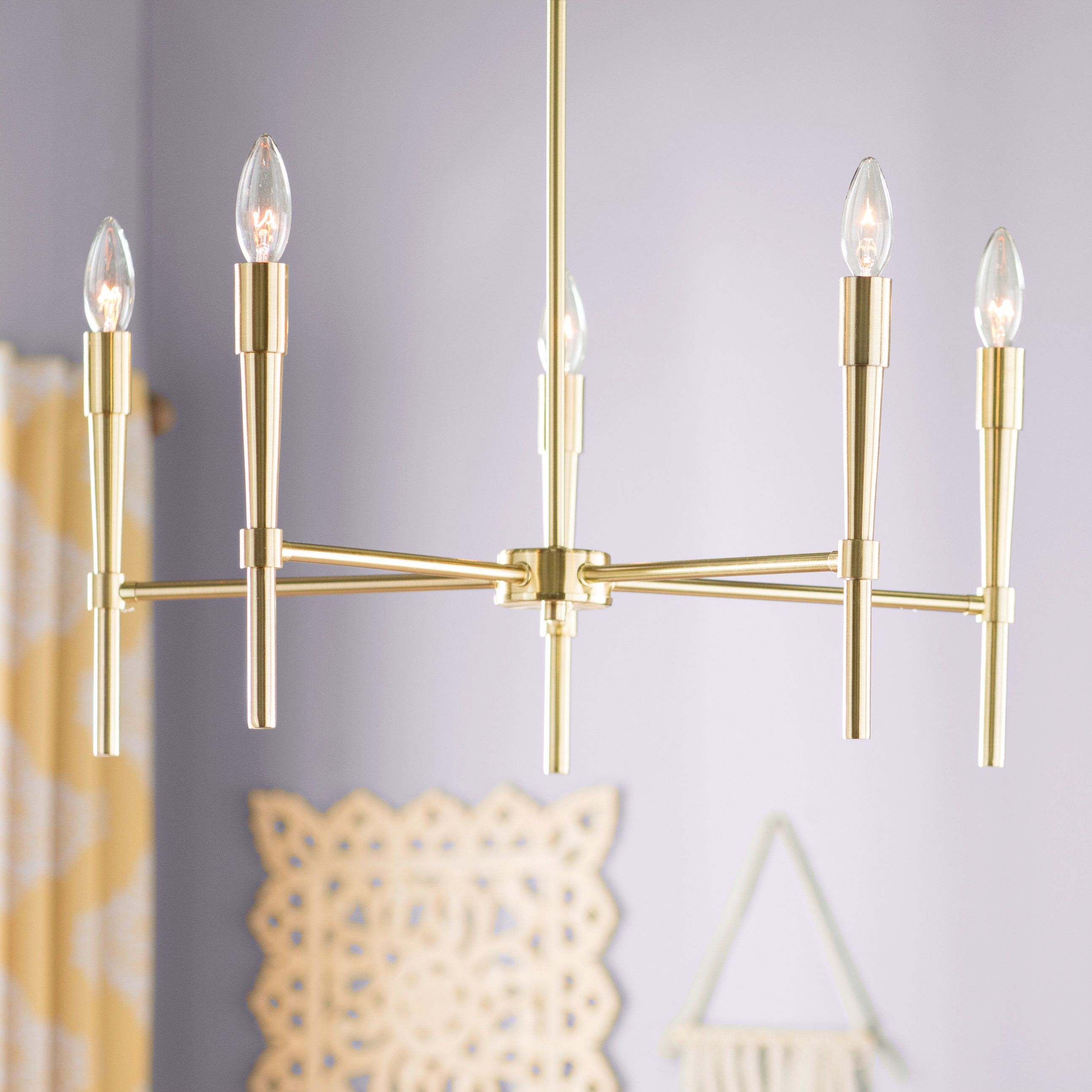 Ashleigh 5 Light Candle Style Chandelier With Regard To Tabit 5 Light Geometric Chandeliers (View 29 of 30)