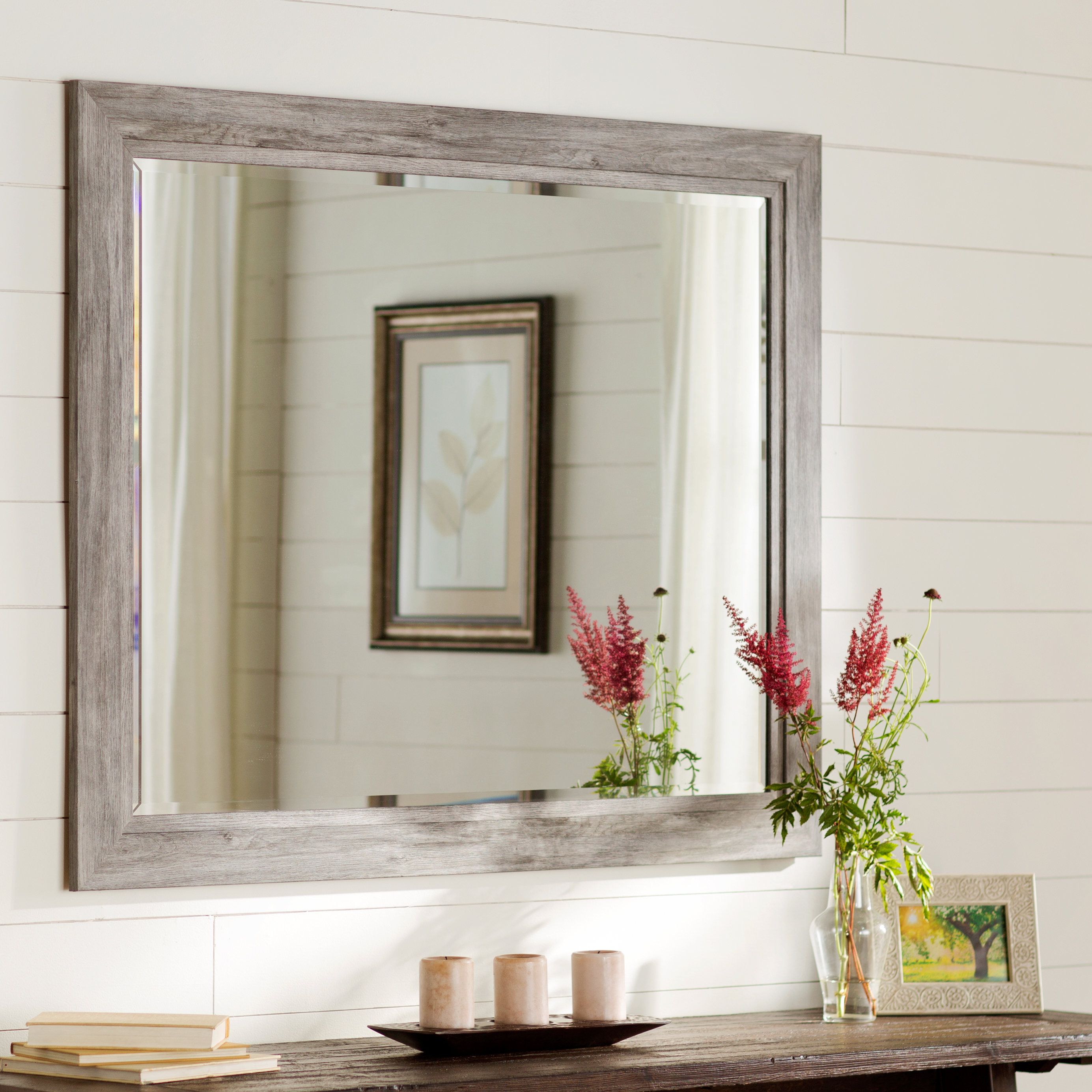 August Grove Traditional Beveled Accent Mirror Within Alie Traditional Beveled Distressed Accent Mirrors (View 17 of 30)