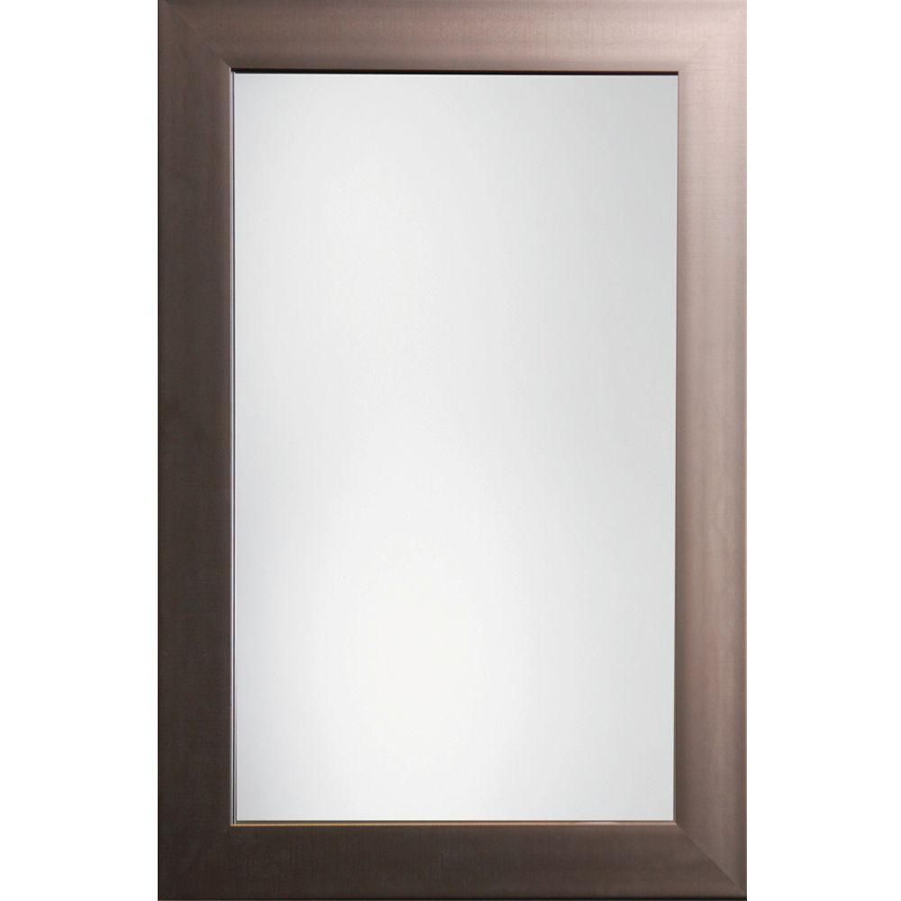 Austin 36 In. X 24 In. Pewter Traditional Beveled Framed Mirror Within Traditional Square Glass Wall Mirrors (Photo 7 of 30)