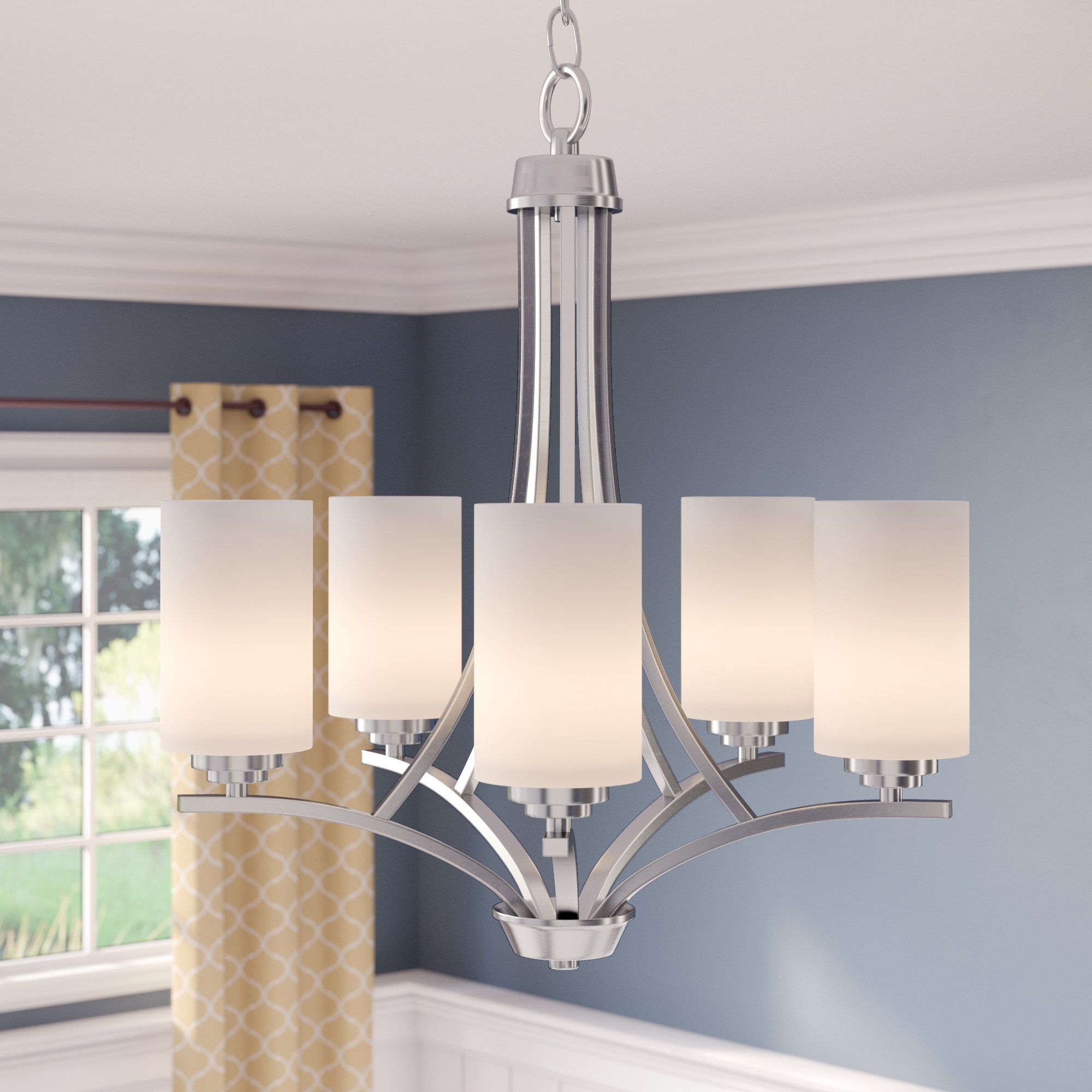 Bainsby 5 Light Shaded Chandelier With Vincent 5 Light Drum Chandeliers (View 12 of 30)