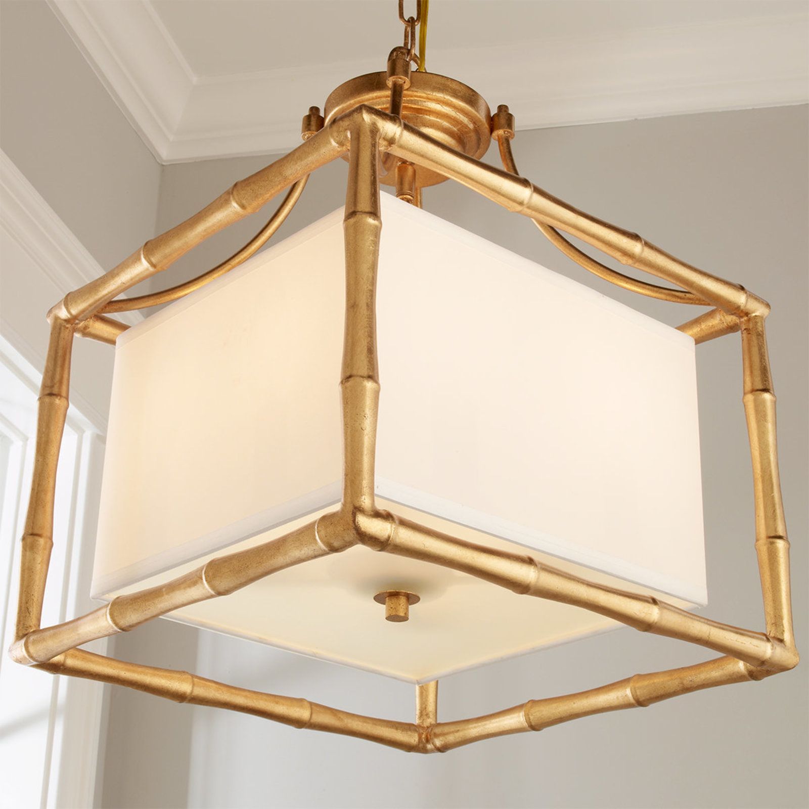 Bamboo Square Shade Pendant | Let's Shed Some Light On The Inside Destrey 3 Light Lantern Square/rectangle Pendants (Photo 28 of 30)