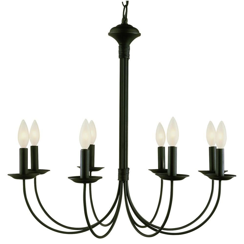 Bel Air Lighting Stewart 8 Light Black Incandescent Ceiling Pertaining To Shaylee 8 Light Candle Style Chandeliers (View 10 of 30)