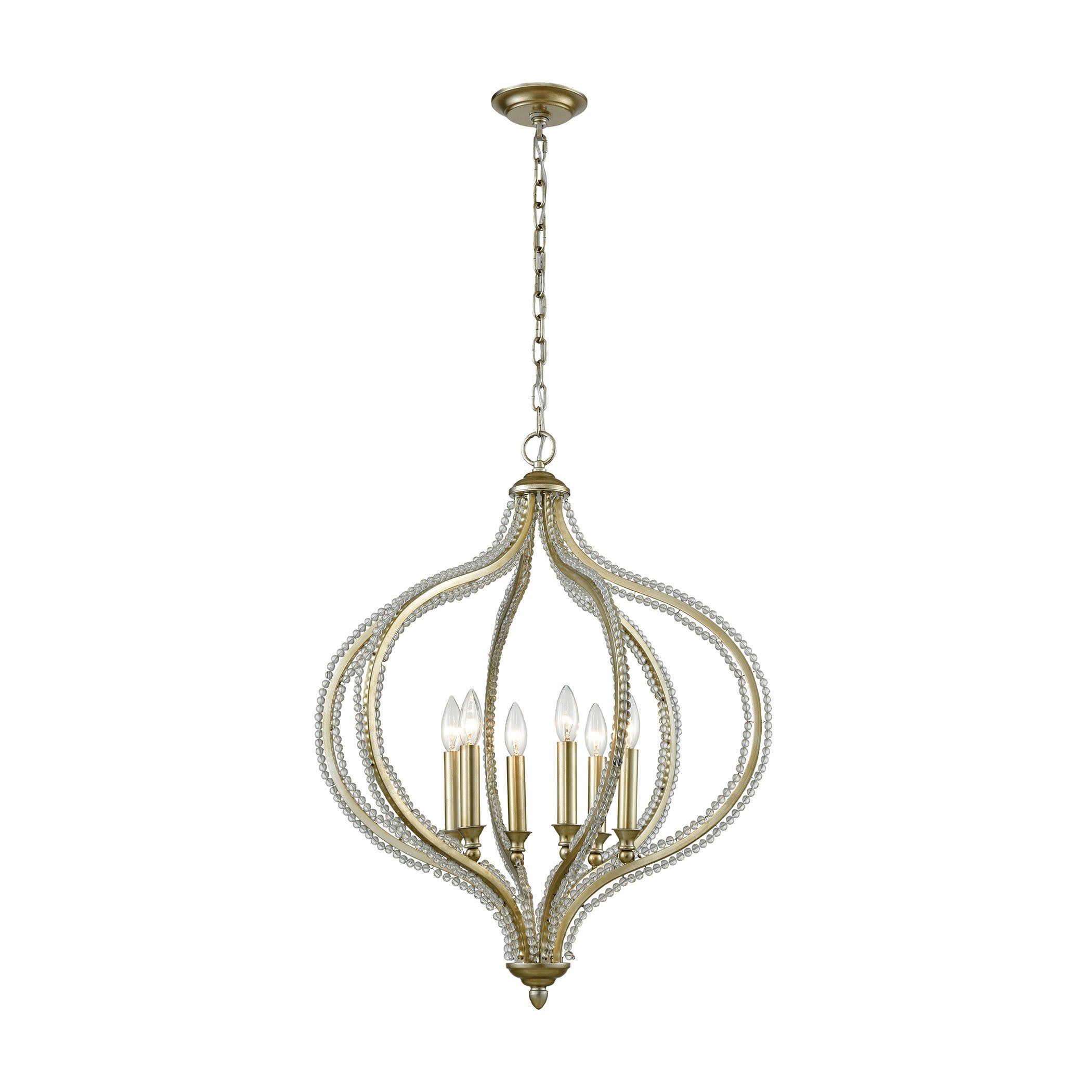 Bennington 6 Light Pendant, Aged Silver Intended For Bennington 4 Light Candle Style Chandeliers (View 25 of 30)