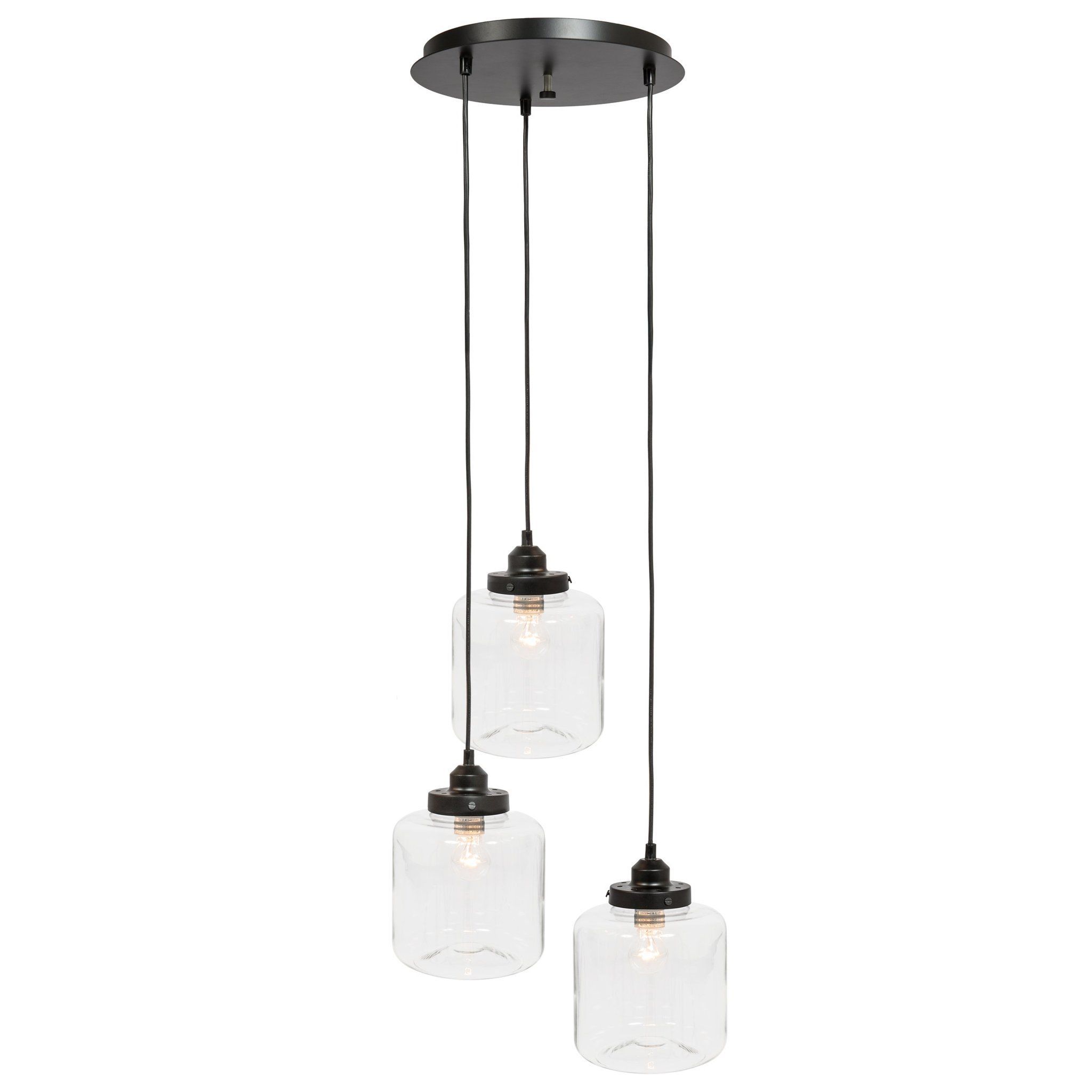 Best Choice Products 3 Light Jar Pendant Chandelier Hanging In Pruett Cognac 3 Light Cluster Bell Pendants (View 23 of 30)