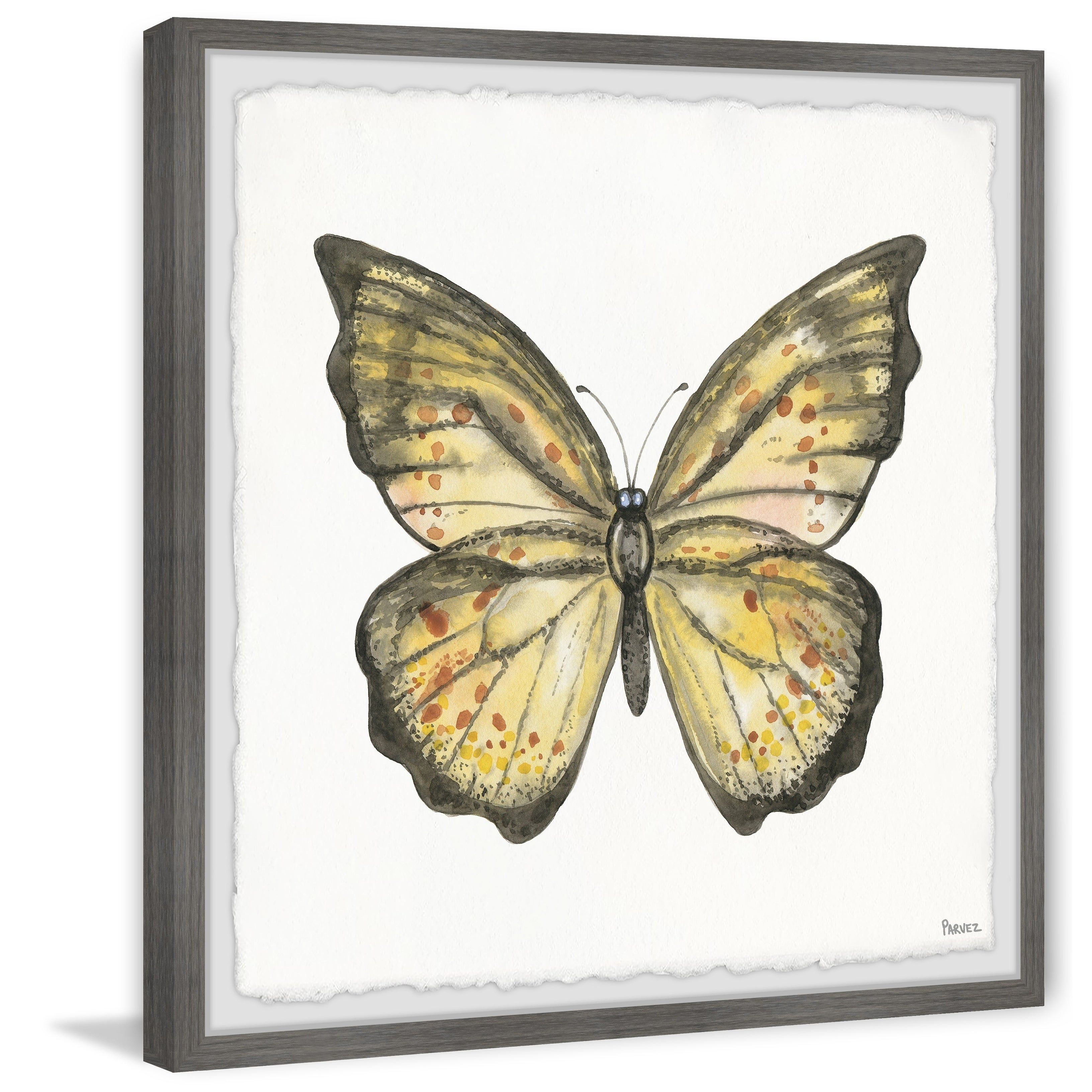 'big Yellow Mariposa' Framed Painting Print Regarding Mariposa 9 Piece Wall Decor (View 23 of 30)