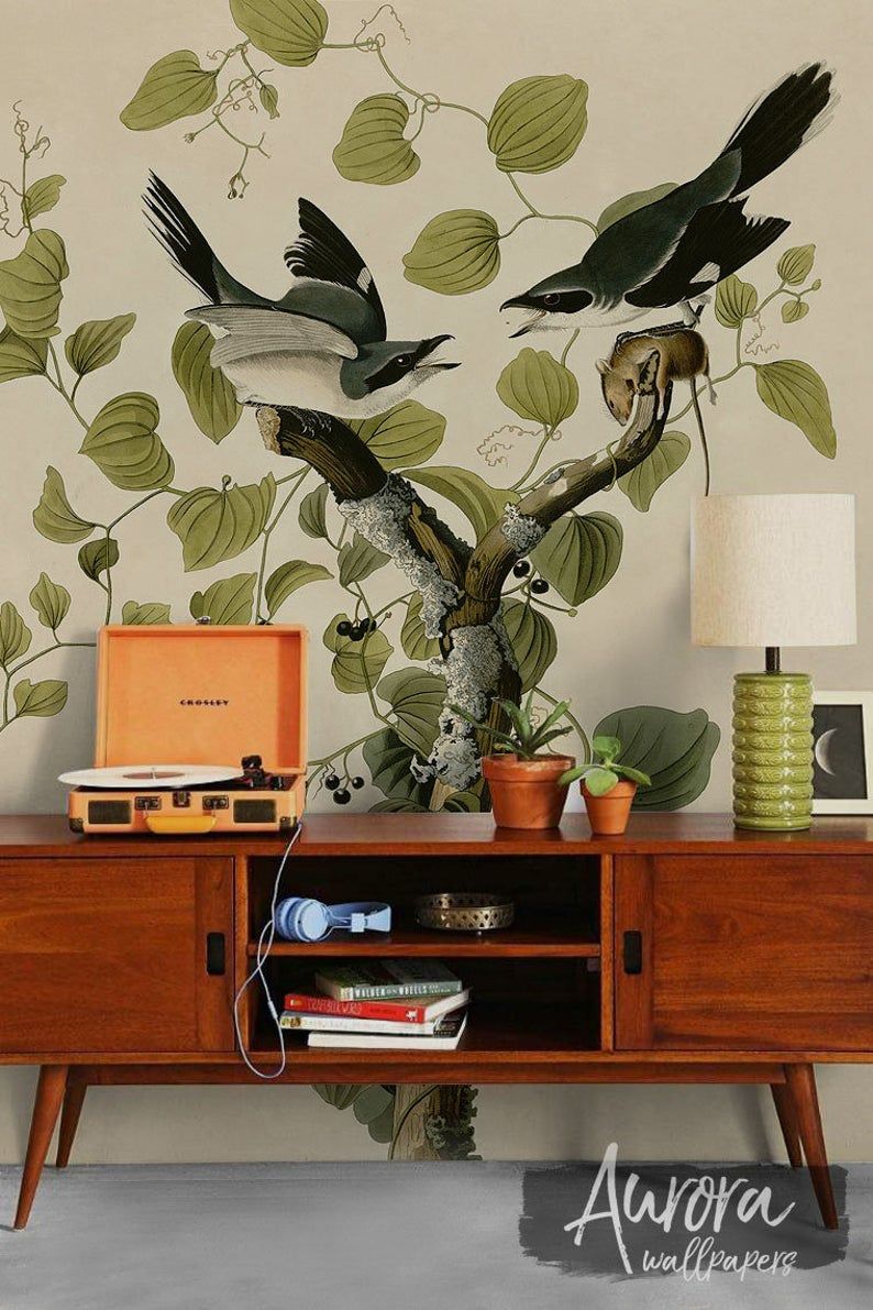 Birds On A Branch Wall Decor, Art Wall Mural, Peel And Stick, Reusable,  Repositionable, Removable Wallpaper, Temporary Wallpaper #51 For Birds On A Branch Wall Decor (View 23 of 30)