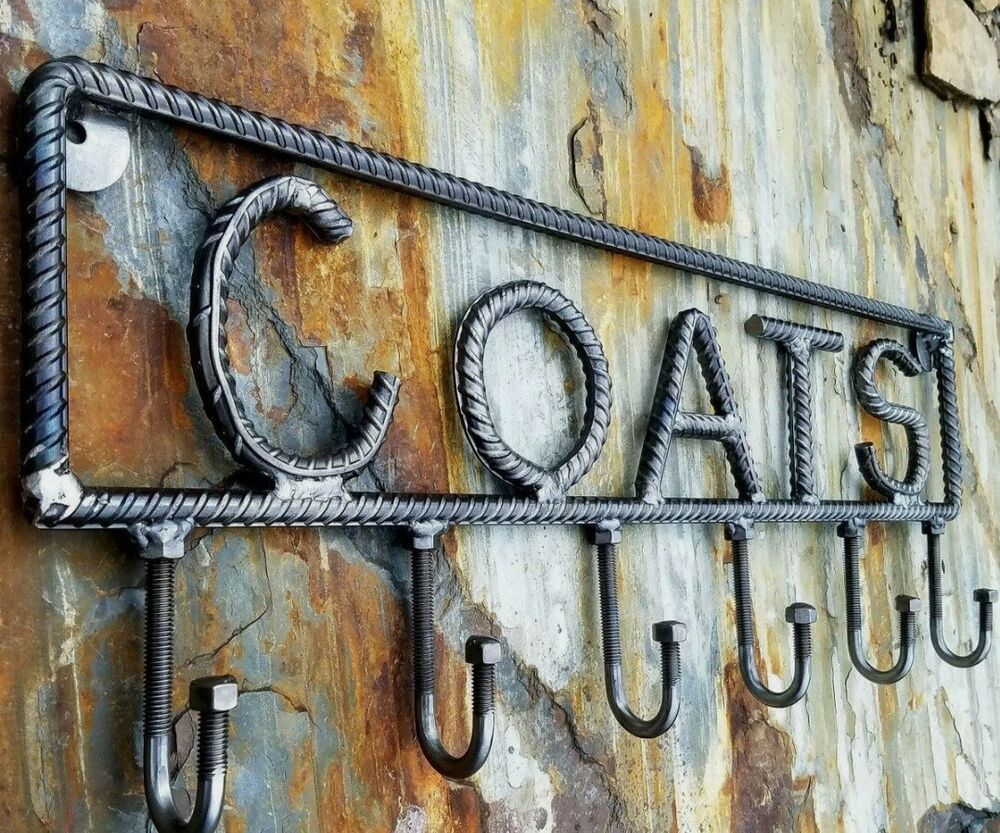 Black Iron Sign And Coat Hanger, Wrought Iron Wall Decor Inside Coffee Sign With Rebar Wall Decor (Photo 6 of 30)