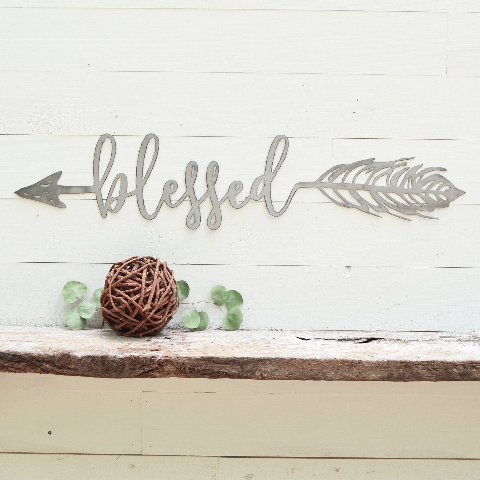 Blessed Arrow Metal Sign – Metal Wall Art – Blessed Sign – Metal Wall Decor  – Metal Signs – Simply Inspired – Farmhouse  Rustic Home Decor In Blessed Steel Wall Decor (Photo 25 of 30)