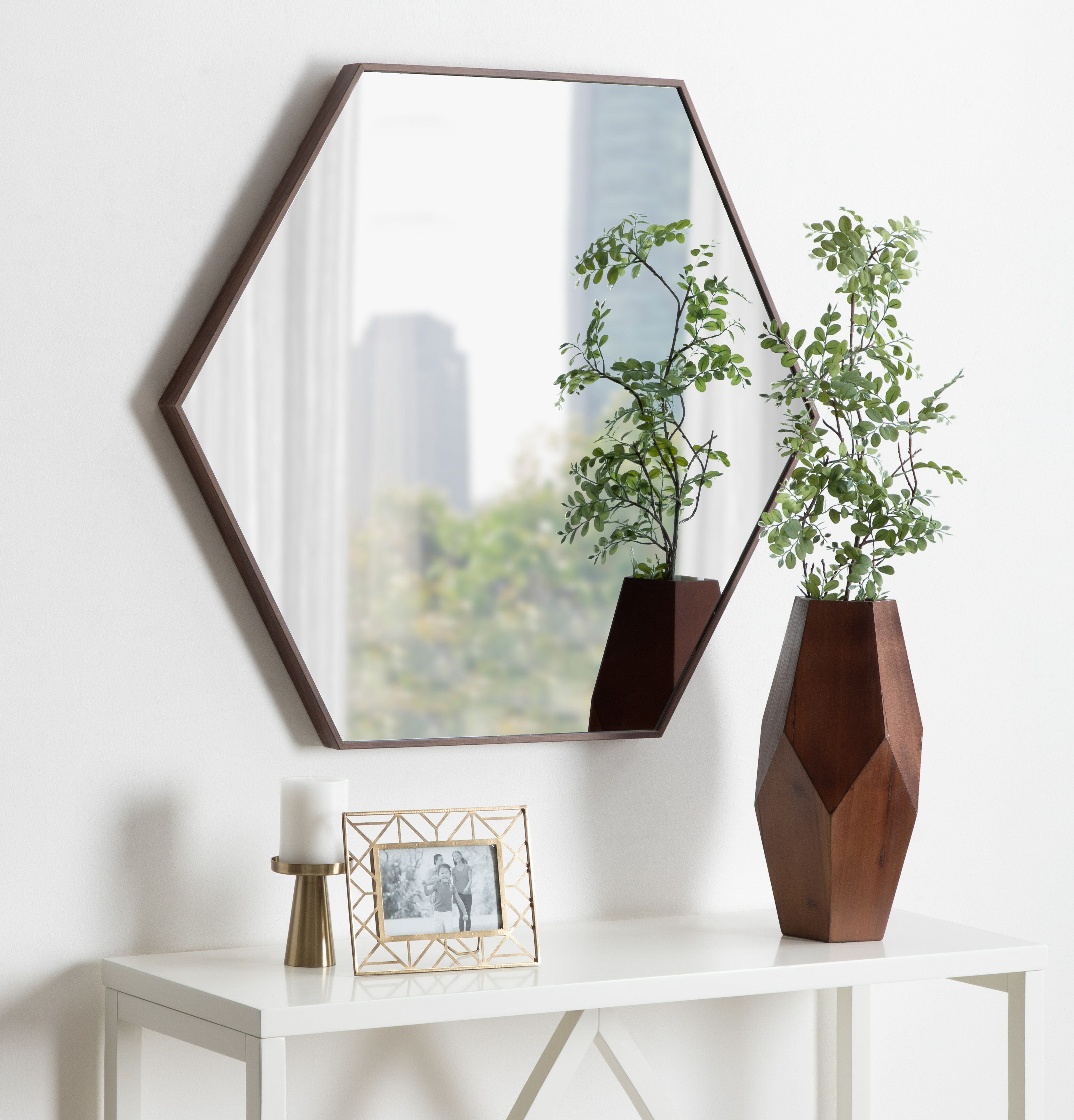 Bothell 6 Sided Hexagon Modern Beveled Accent Mirror Intended For Tanner Accent Mirrors (Photo 27 of 30)