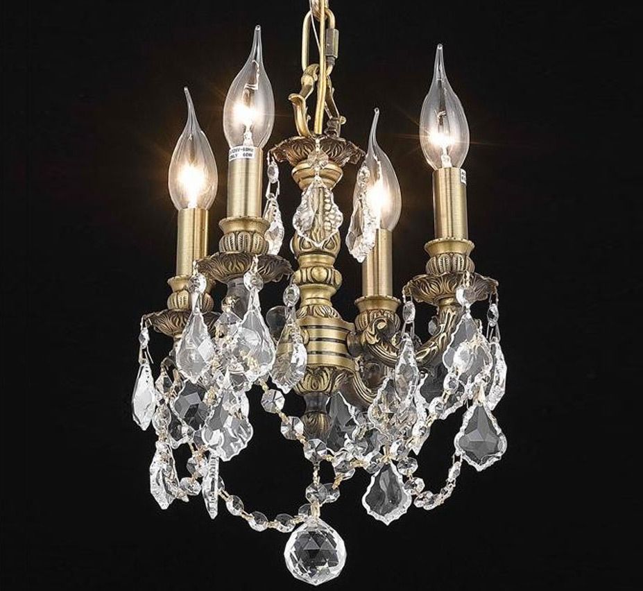 Brescia Collection 4 Light Small Crystal Chandelier With Regard To Von 4 Light Crystal Chandeliers (Photo 28 of 30)