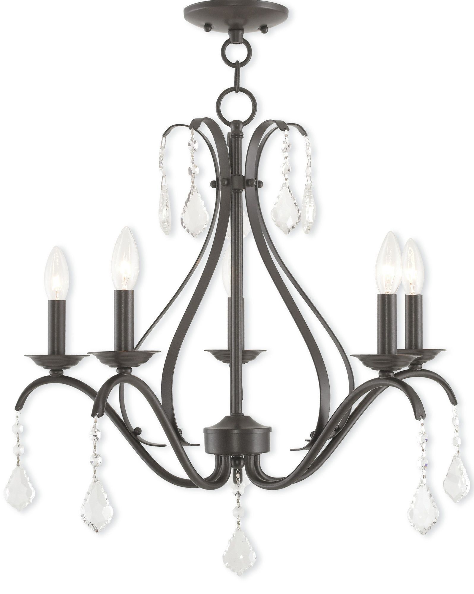 Caterina 5 Light Crystal Chandelier | Products Within Bouchette Traditional 6 Light Candle Style Chandeliers (View 22 of 30)