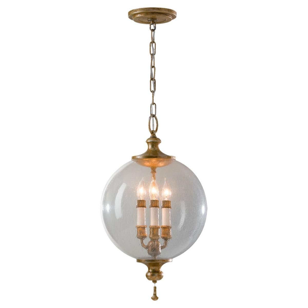 Clear Seeded Glass Globe Pendant | Golden Treasures Regarding Goldie 1 Light Single Bell Pendants (View 24 of 30)