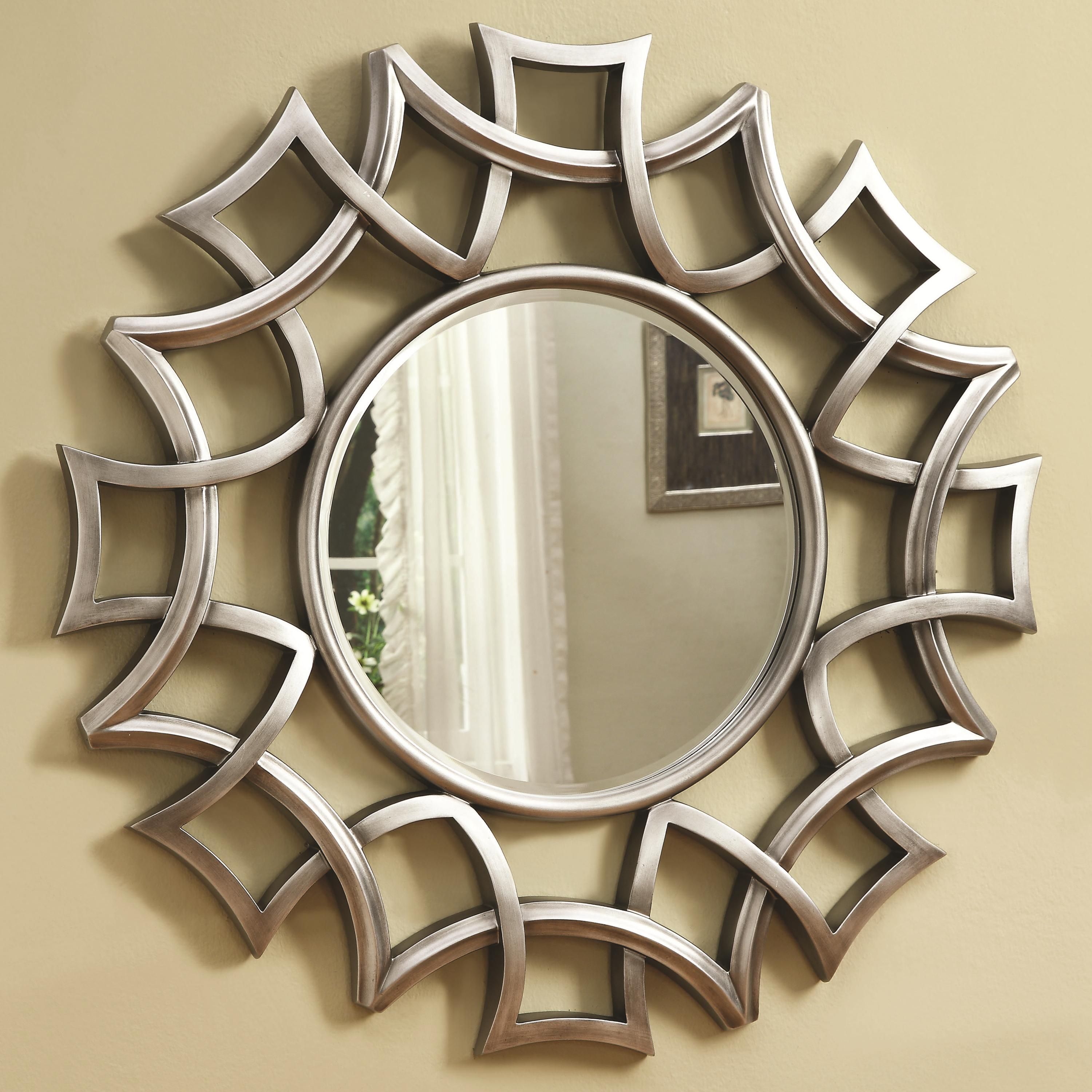 Coaster Accent Mirrors Starburst Mirror In Silver Finish In Silver Frame Accent Mirrors (View 9 of 30)
