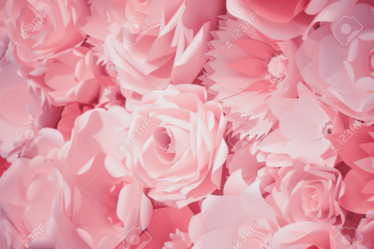 Color Filter Effect In Pink Of A 3d Paper Flower Wall, Decor. (View 12 of 30)