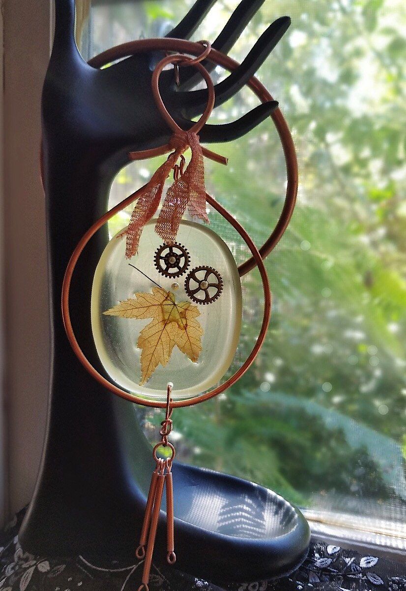 Copper And Resin Sun Catcher/wall Hanging Featuring Fall Inside Nature Metal Sun Wall Decor (Photo 12 of 30)