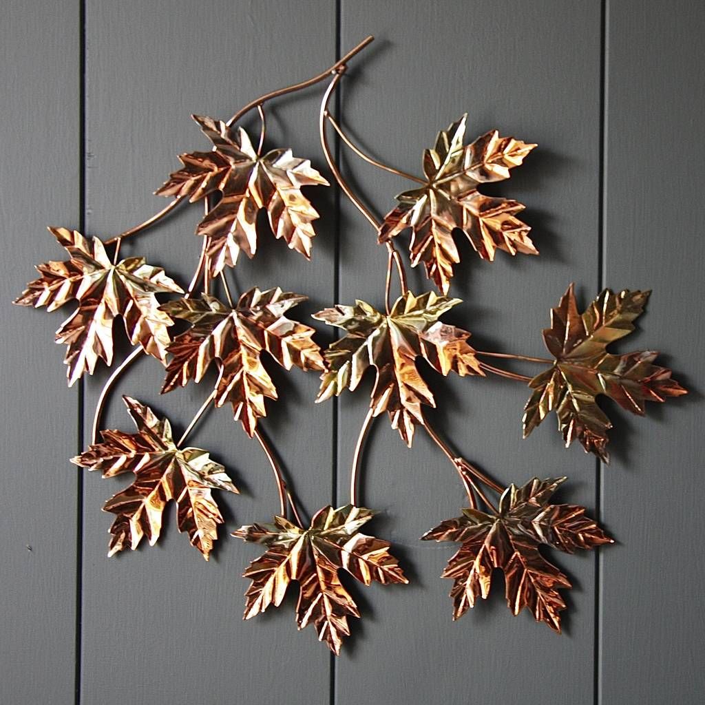 Copper Maple Leaf Wall Art Regarding Tree Shell Leaves Sculpture Wall Decor (Photo 29 of 30)