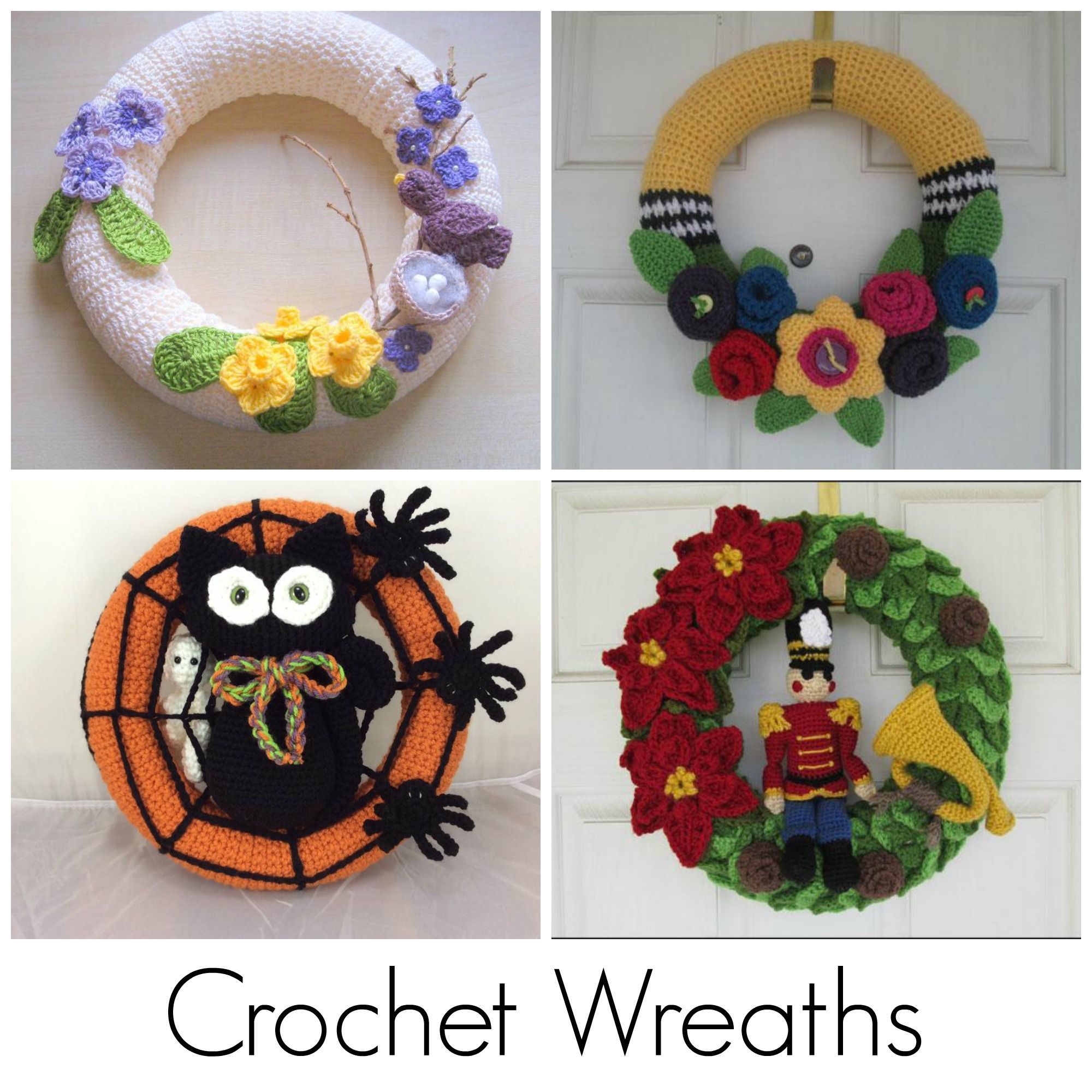 Crochet Wreath Patterns For Every Season Pertaining To Floral Patterned Over The Door Wall Decor (View 28 of 30)