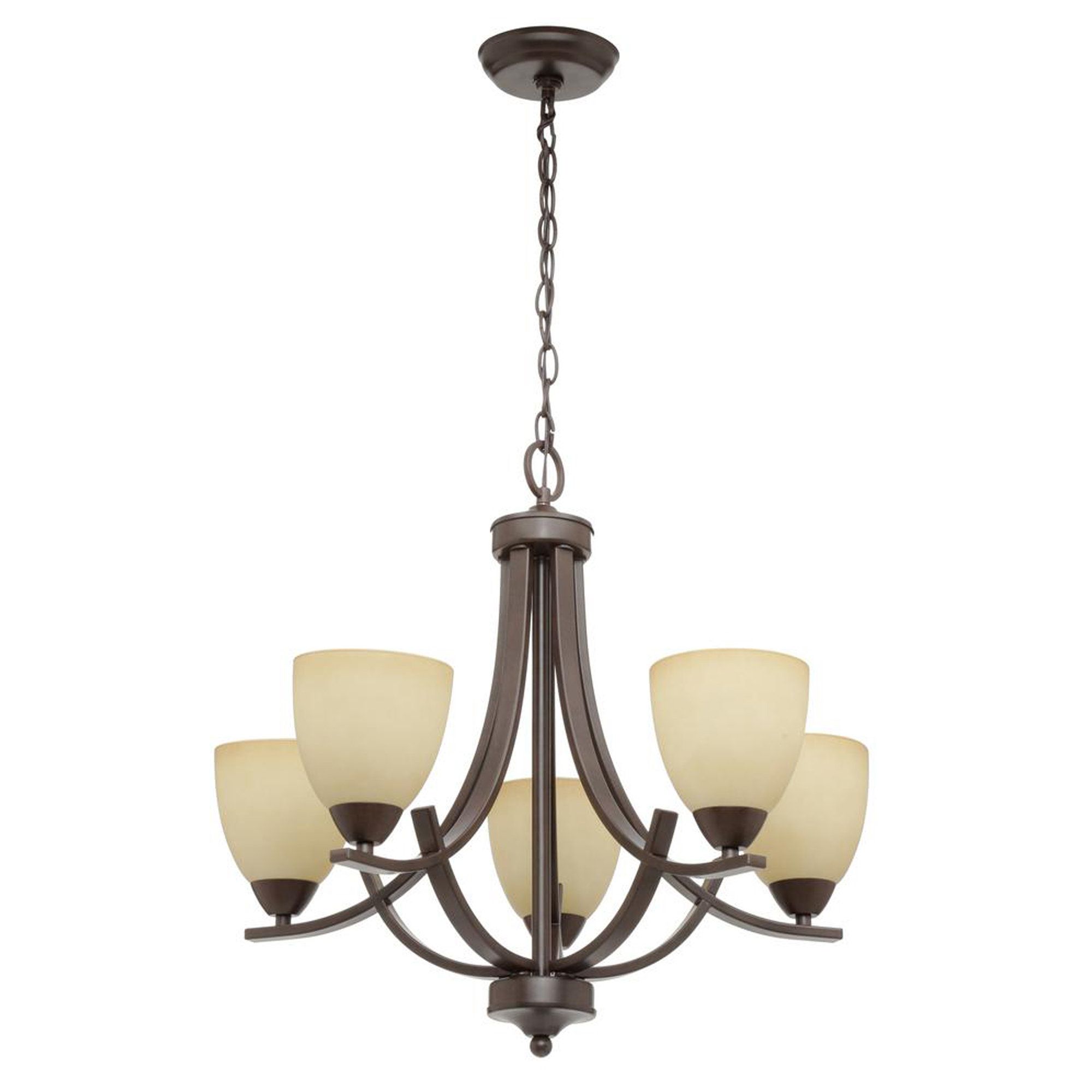Crofoot 5 Light Shaded Chandelier With Newent 3 Light Single Bowl Pendants (View 26 of 30)