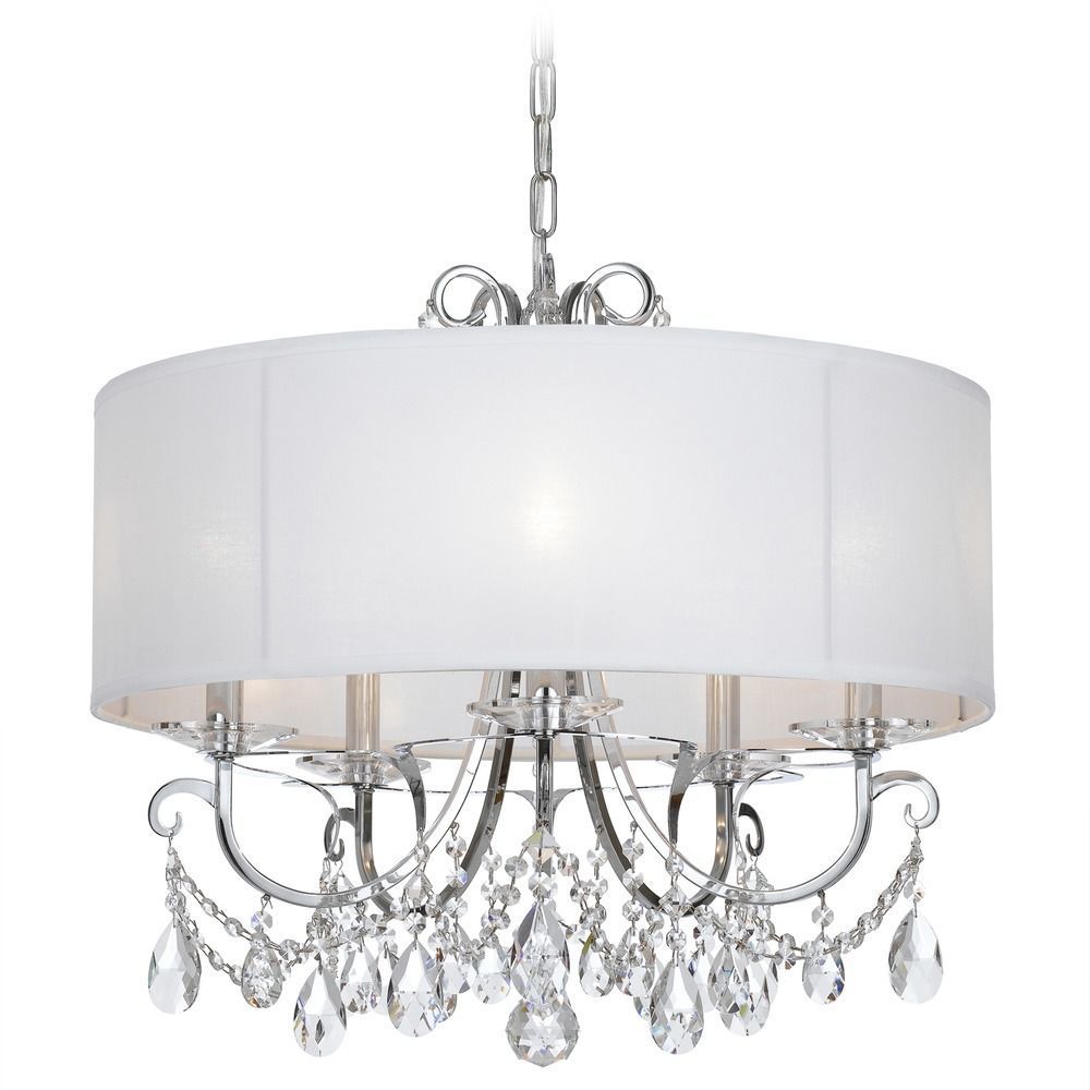 Crystorama Lighting Othello Polished Chrome Pendant Light Inside Abel 5 Light Drum Chandeliers (View 21 of 30)