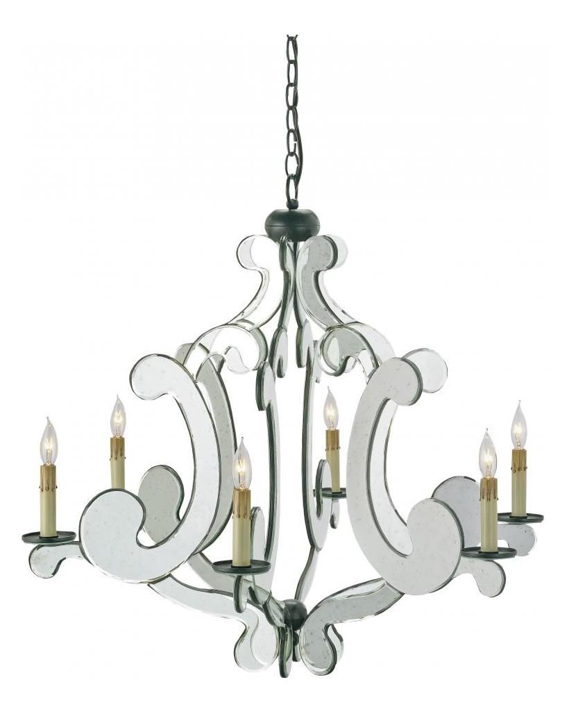 Currey Antique Bellamour 28"h 6 Light Chandelier With Optional Customizable  Shades With Perseus 6 Light Candle Style Chandeliers (View 20 of 30)