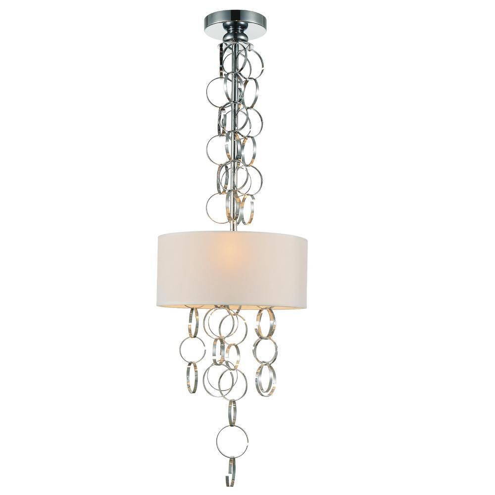 Cwi Lighting Chained 3 Light Chrome Pendant 5627p11c With Farrier 3 Light Lantern Drum Pendants (View 25 of 30)