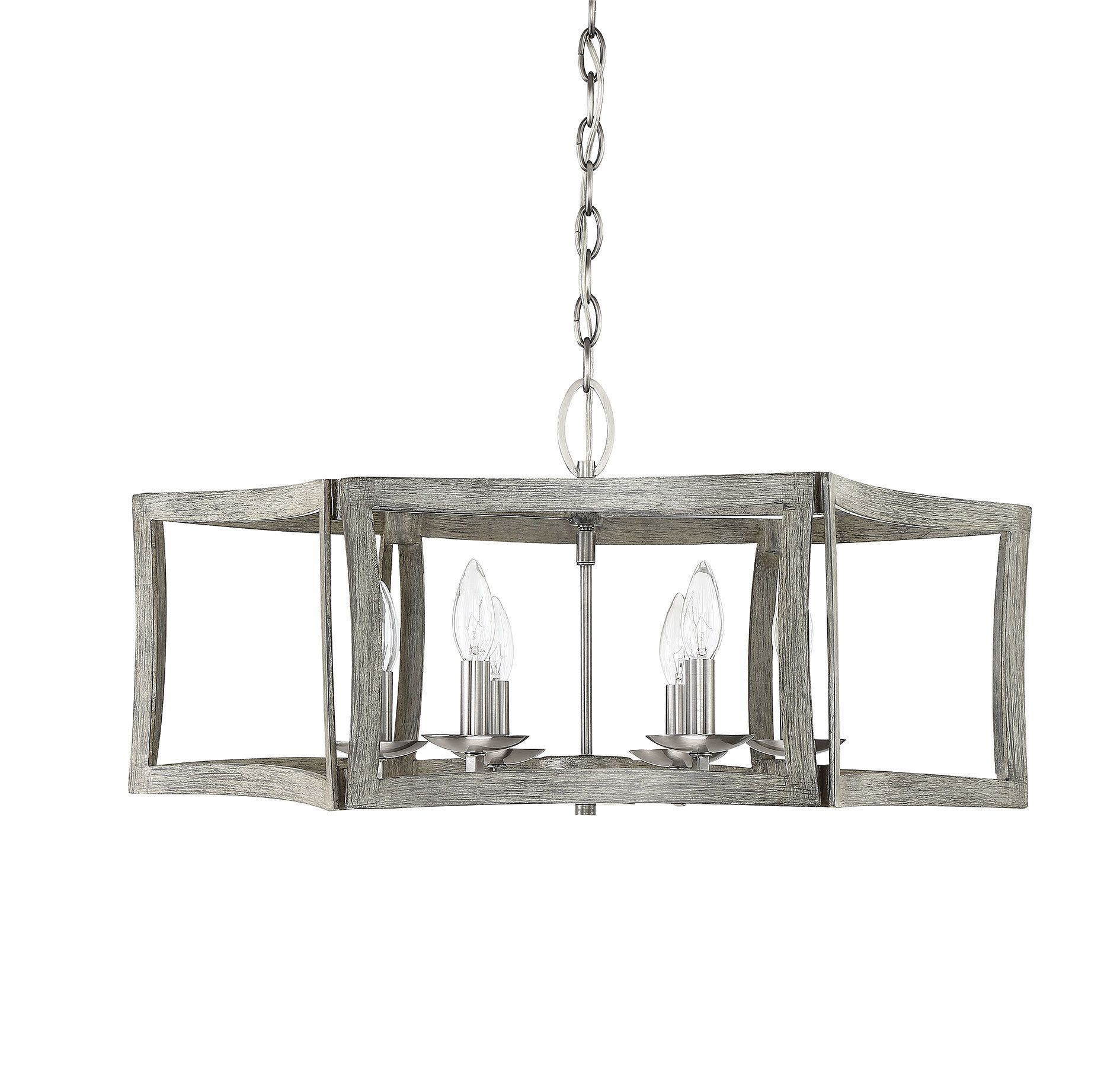 Cyprian 6 Light Square/rectangle Pendant In Destrey 3 Light Lantern Square/rectangle Pendants (Photo 26 of 30)