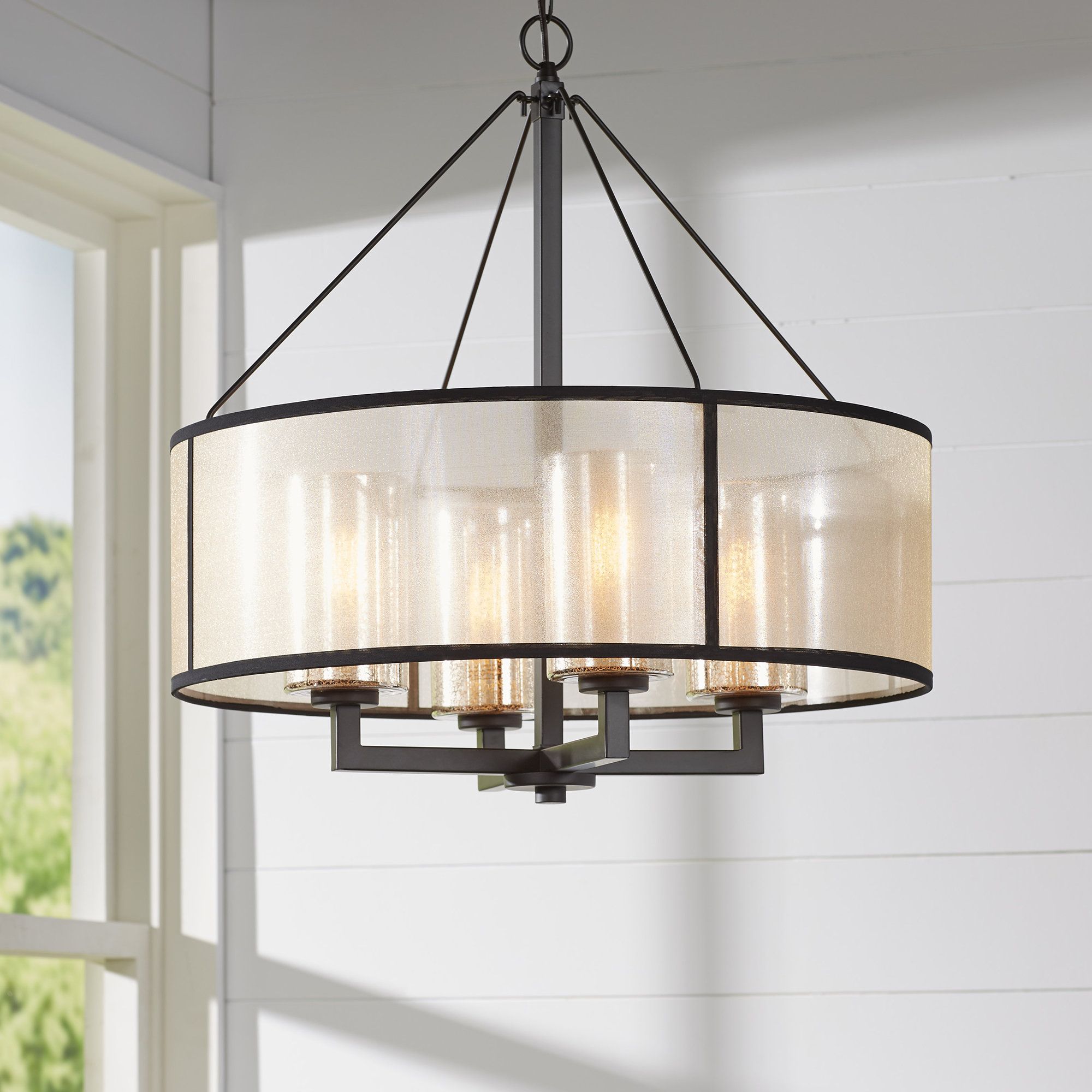 Dailey 4 Light Drum Chandelier Intended For Burton 5 Light Drum Chandeliers (View 16 of 30)