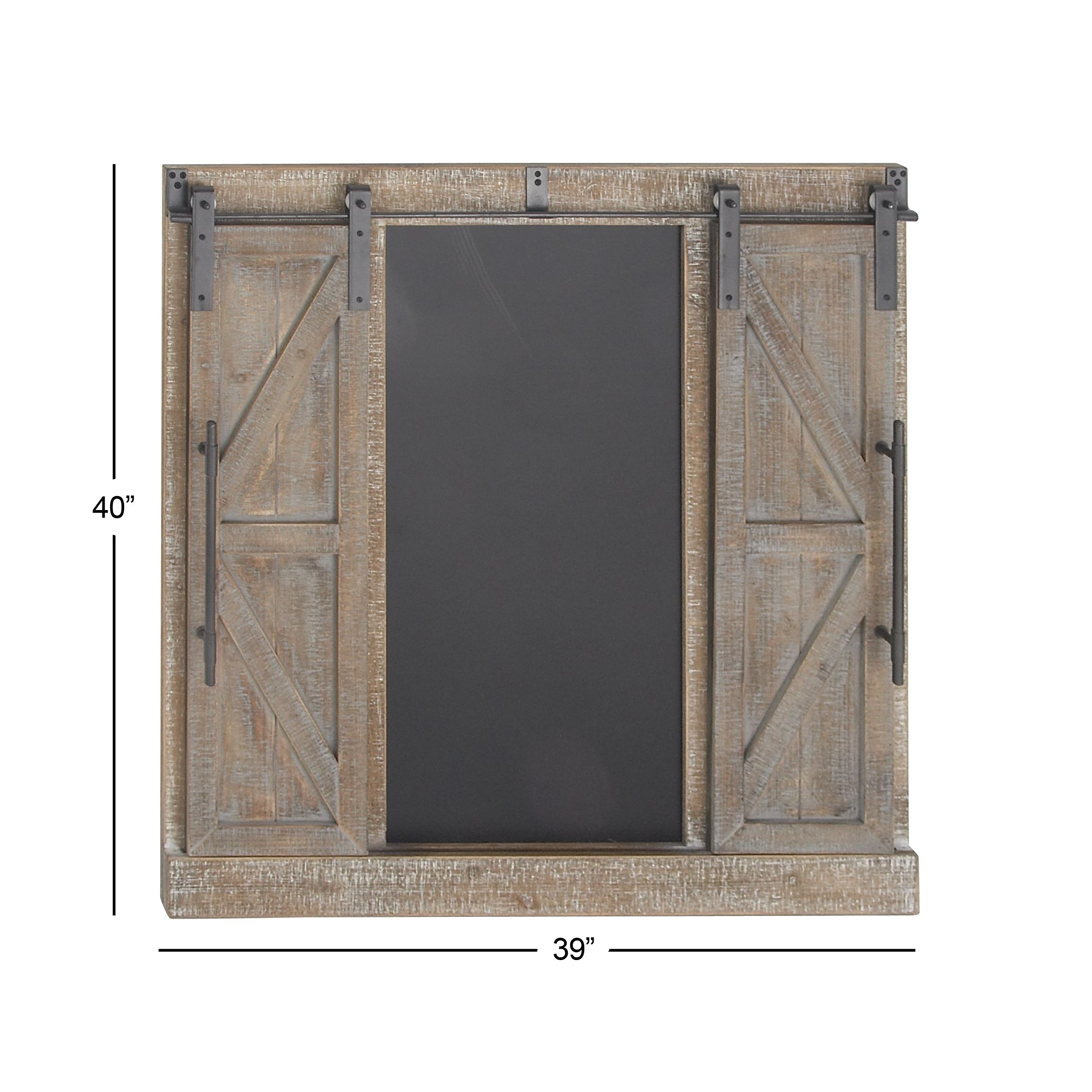 Decmode Traditional Wood And Metal Whitewashed Barn Door Wall Decor, Brown In Brown Wood And Metal Wall Decor (View 17 of 30)