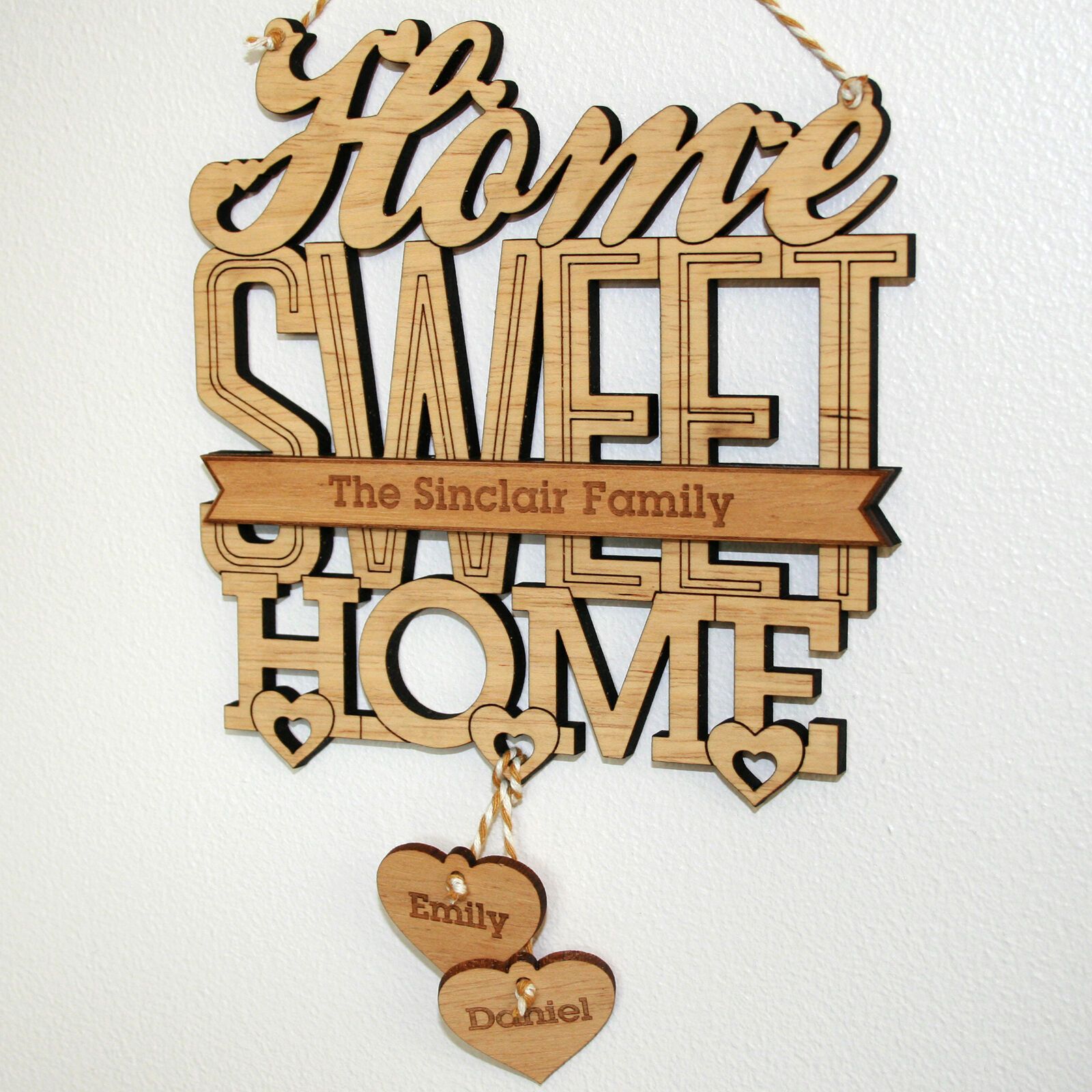 Details About Personalised 'home Sweet Home' House Warming Gift Plaque, New  Home Sign With Regard To Laser Engraved Home Sweet Home Wall Decor (Photo 24 of 30)