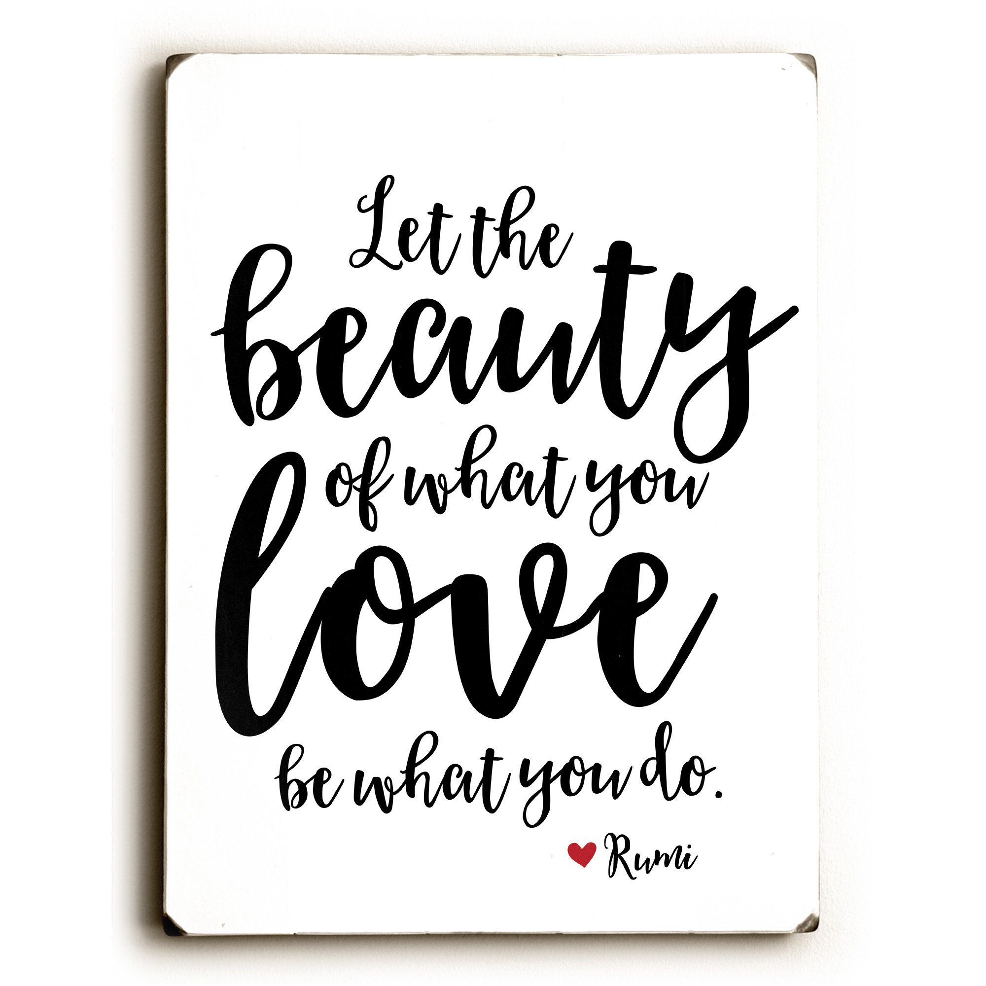 Details About Wrought Studio 'the Beauty Of What You Love' Textual Art On  Wood Pertaining To Rings Wall Decor By Wrought Studio (View 29 of 30)