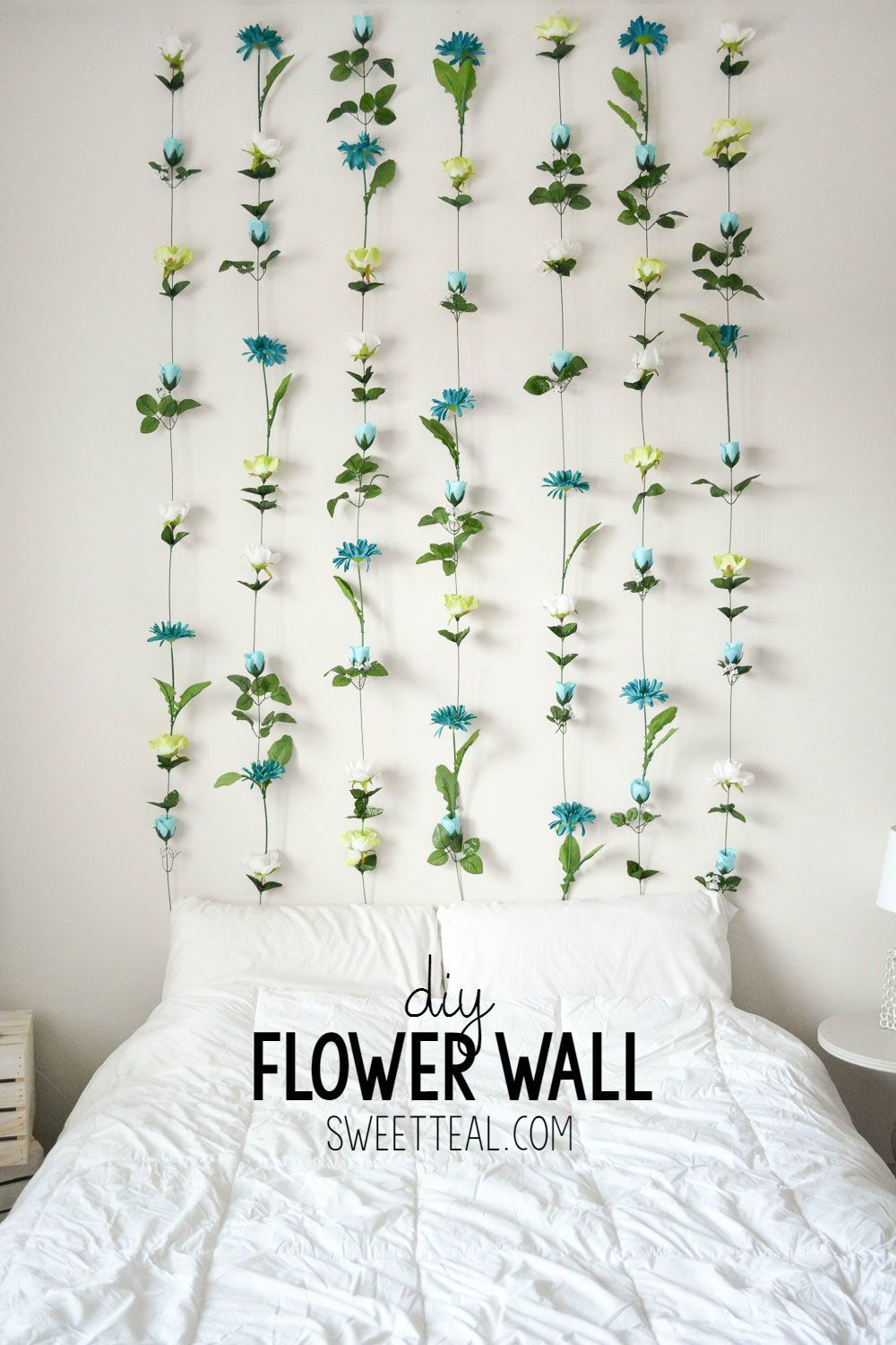 Diy Flower Wall | Room Decor Minimal | Schöne Schlafzimmer Regarding Flower Wall Decor (Photo 27 of 30)