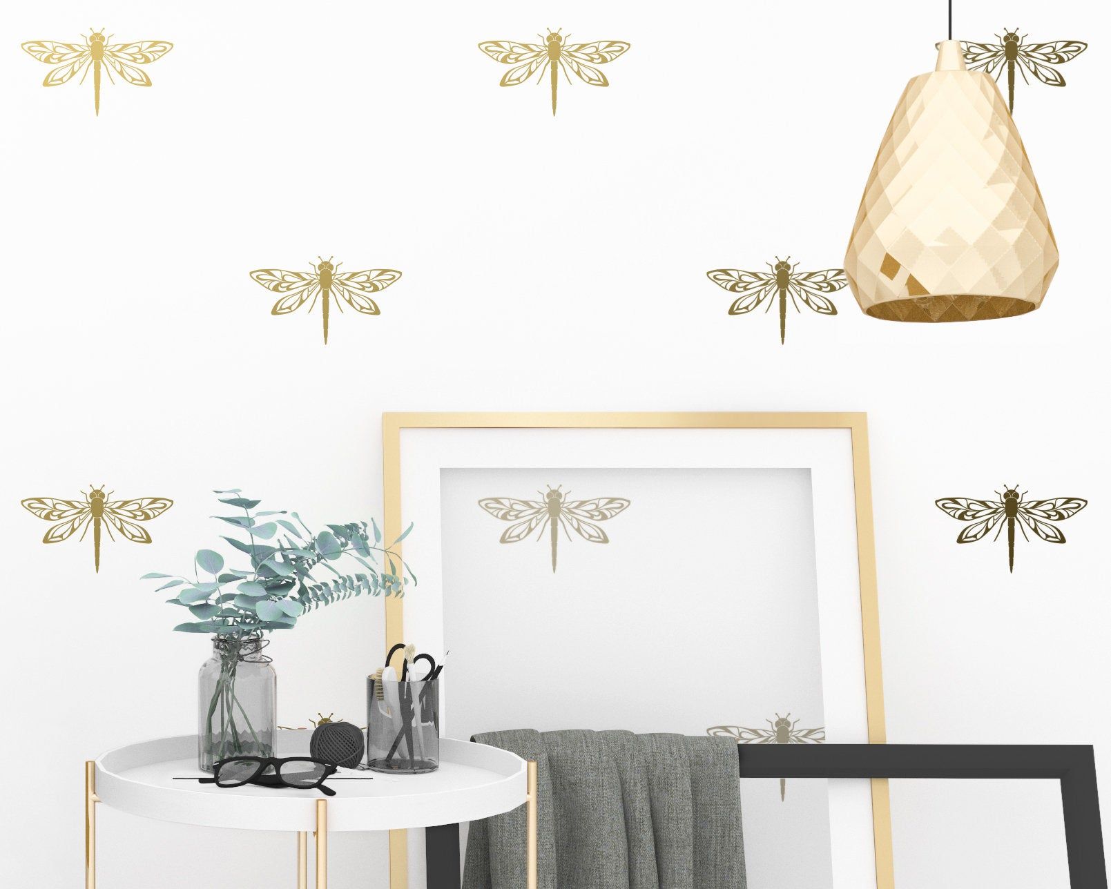 Dragonfly Wall Decals – Modern Wall Stickers, Gold Wall Decals, Dragonfly  Decals, Unique Wall Decor Regarding Dragonfly Wall Decor (Photo 30 of 30)