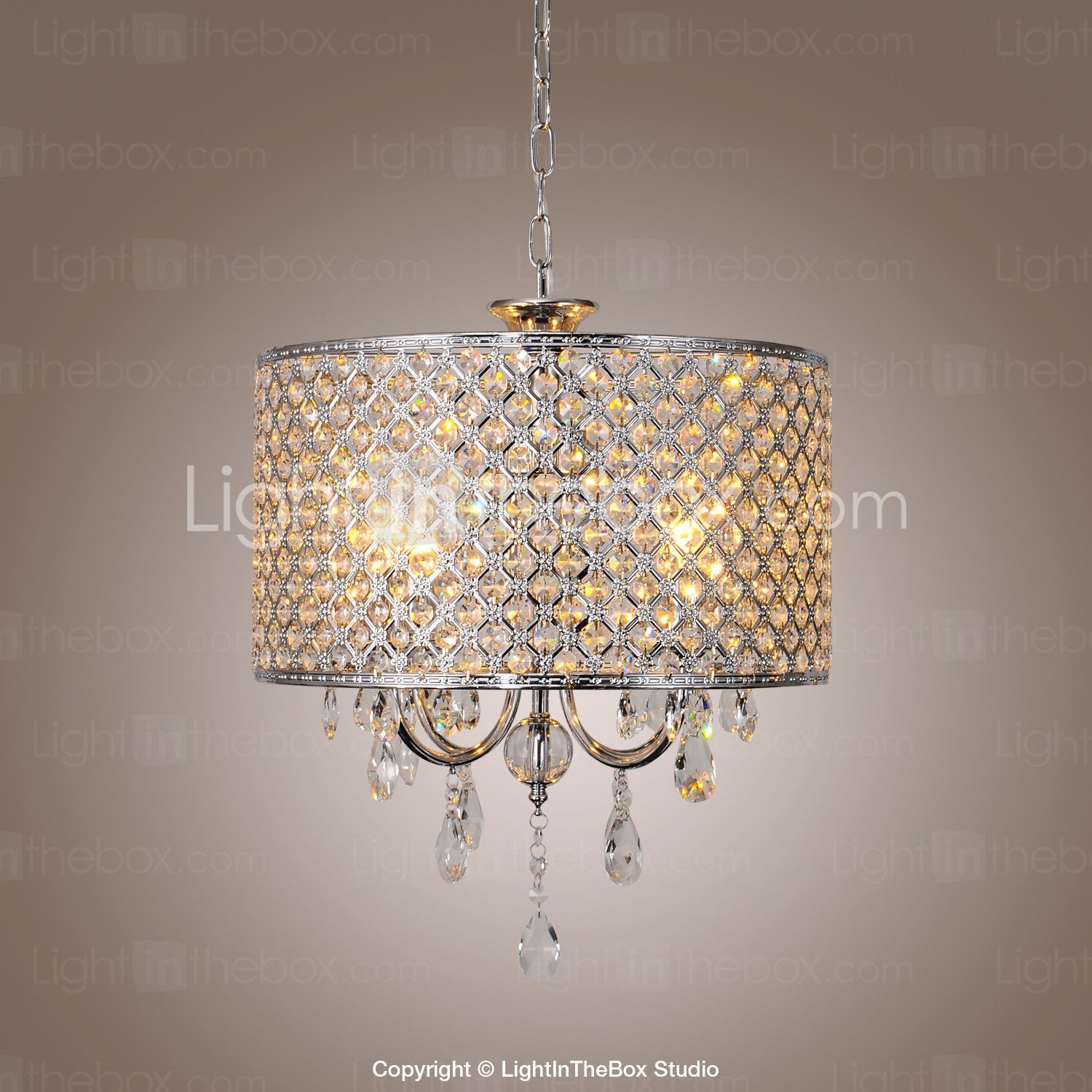 Drum Chandelier Crystal Modern 4 Lights 2015 – $187.93 | New Within Aldgate 4 Light Crystal Chandeliers (Photo 25 of 30)