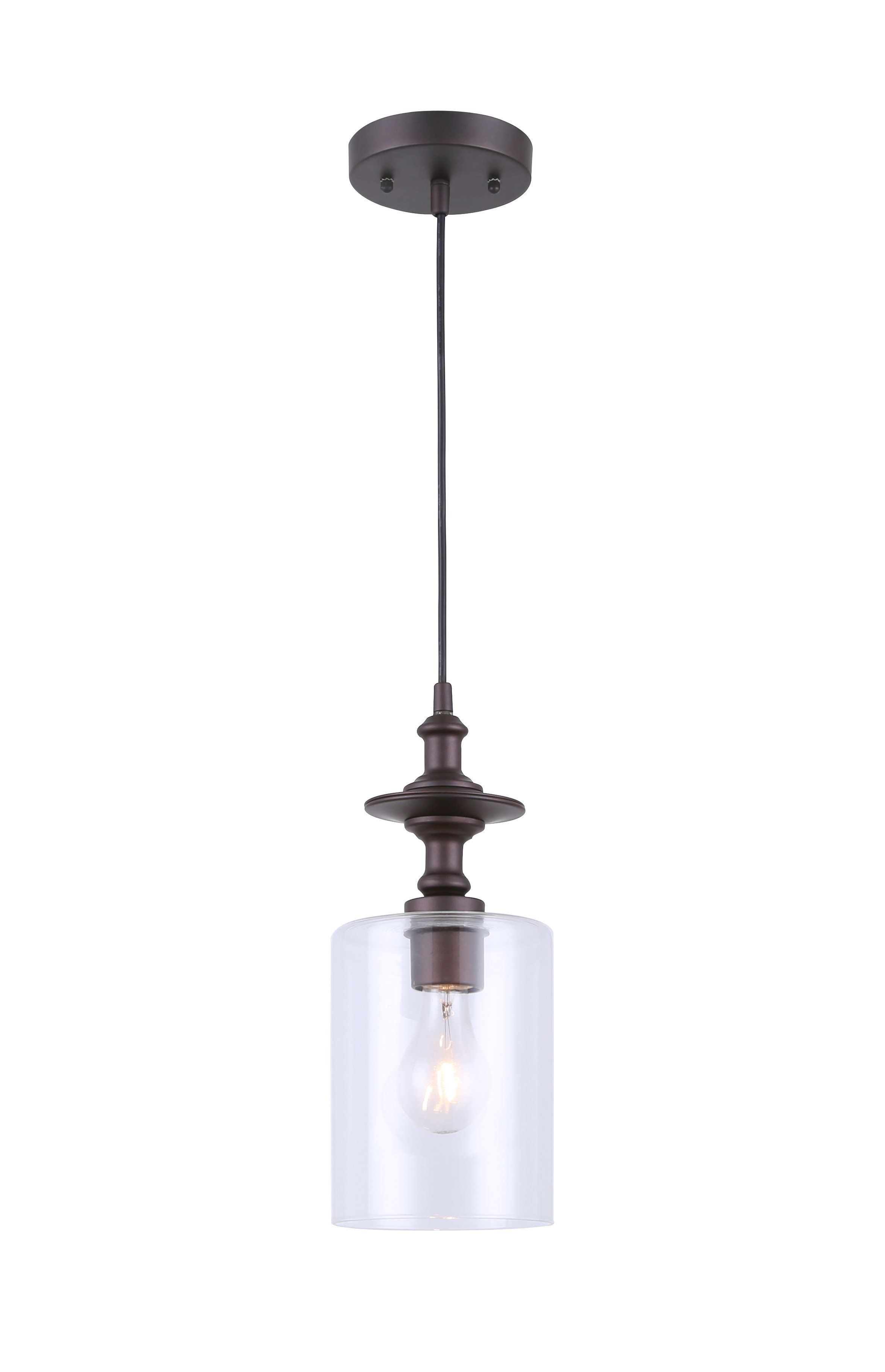 Farmhouse & Rustic Cylinder Pendants | Birch Lane Within Barrons 1 Light Single Cylinder Pendants (View 12 of 30)