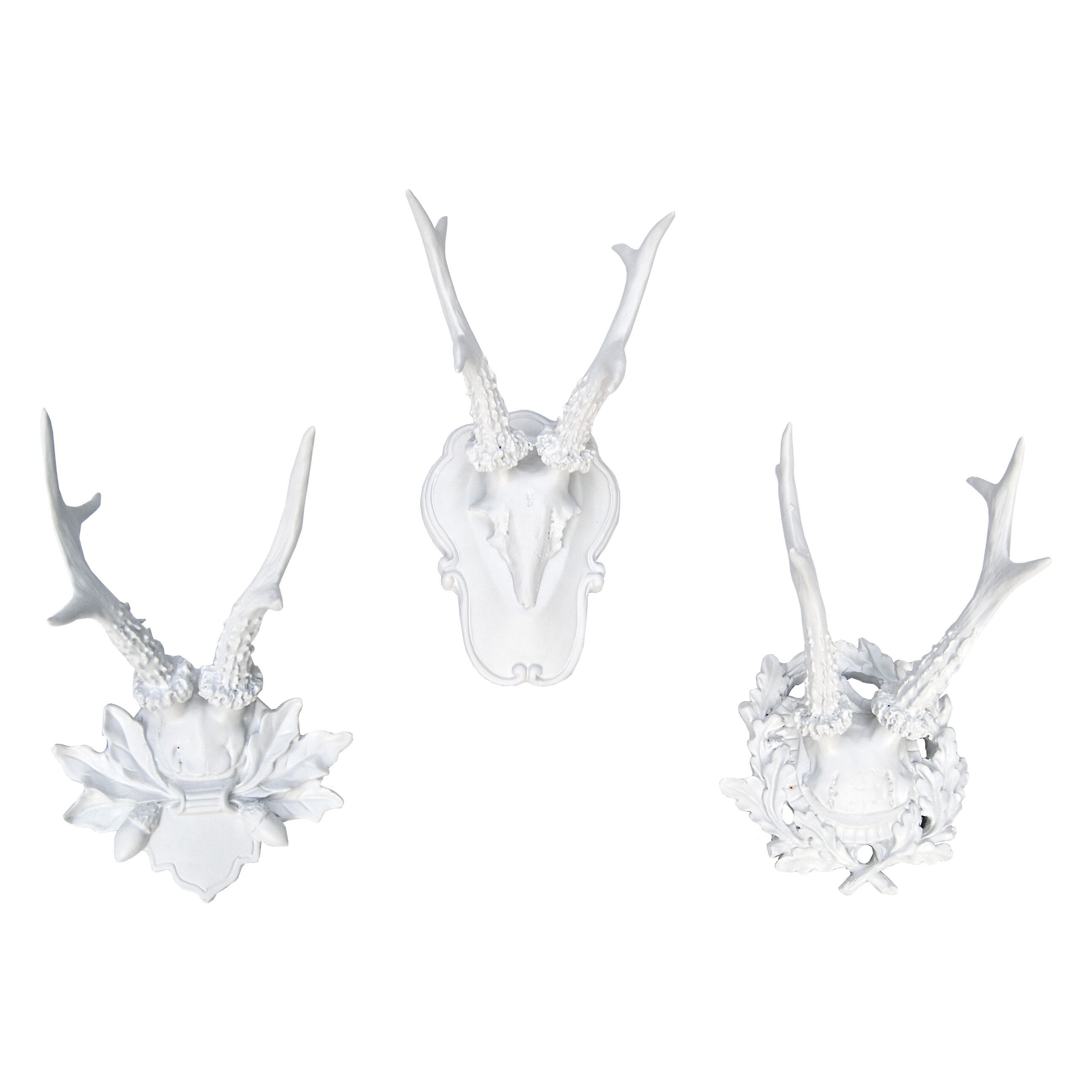 Faux Taxidermy Fancy Roe Deer Antler Wall Décor Set With Highlands Ranch The Templeton Wall Decor (Photo 15 of 30)