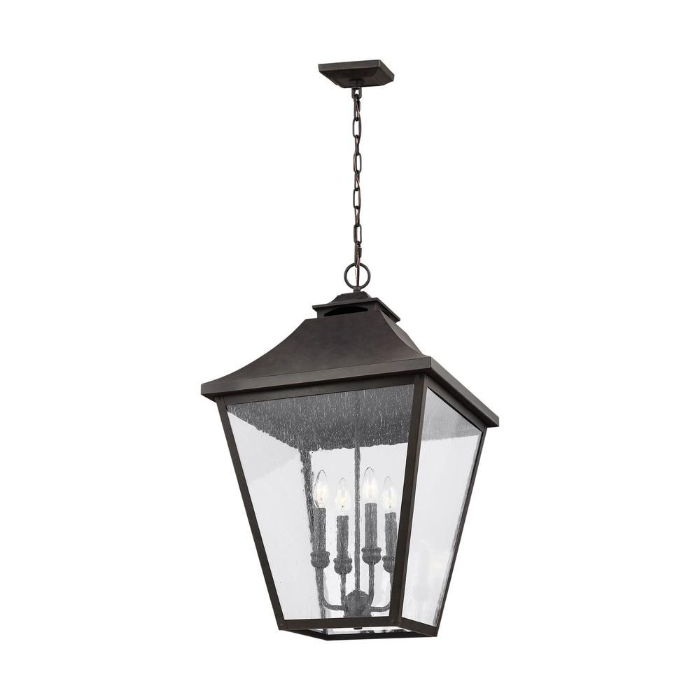Feiss Galena Sable 4 Light Outdoor Hanging Lantern Intended For Odie 4 Light Lantern Square Pendants (Photo 30 of 30)