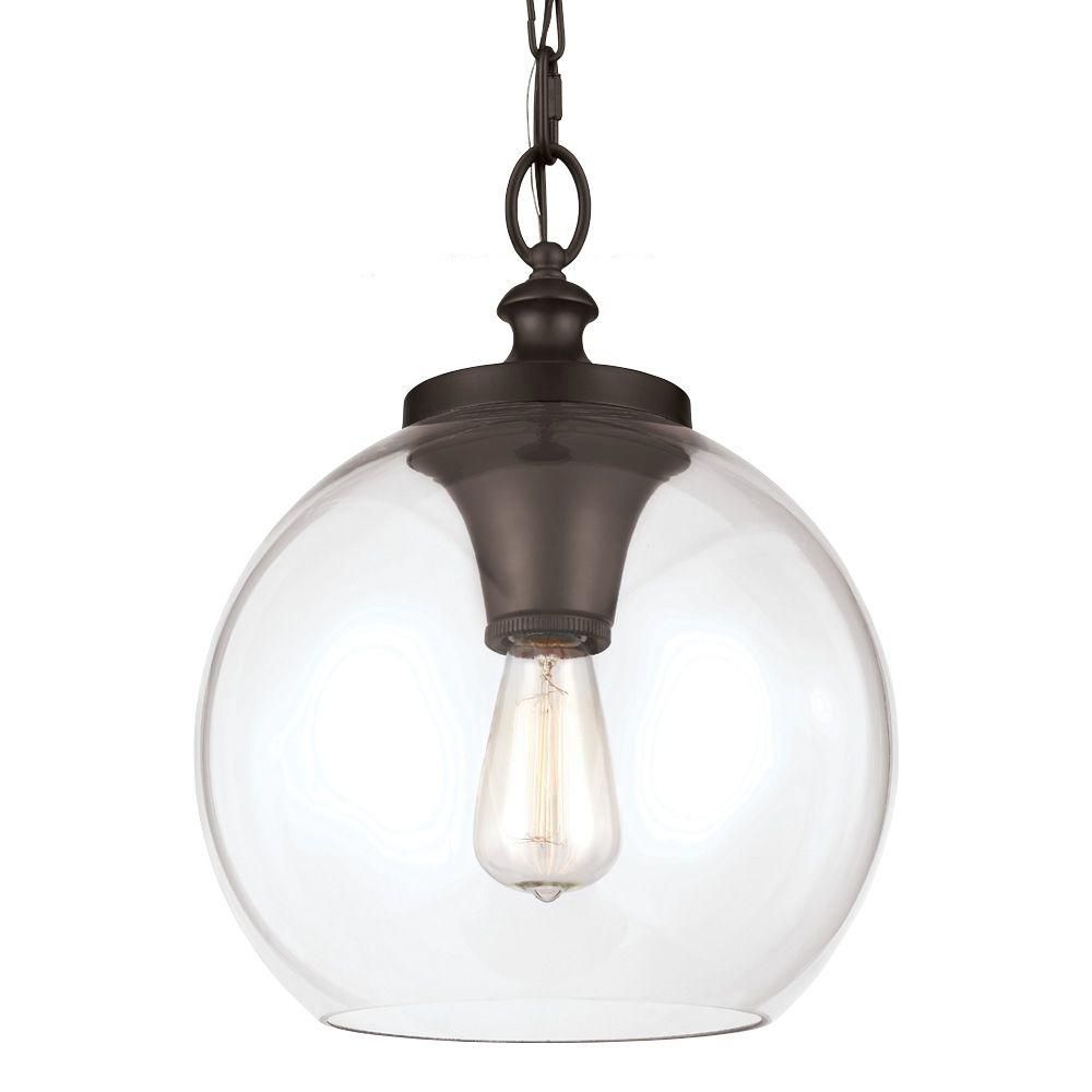 Feiss Tabby 12 In. W. 1 Light Oil Rubbed Bronze Pendant With Regard To 1 Light Single Schoolhouse Pendants (Photo 27 of 30)