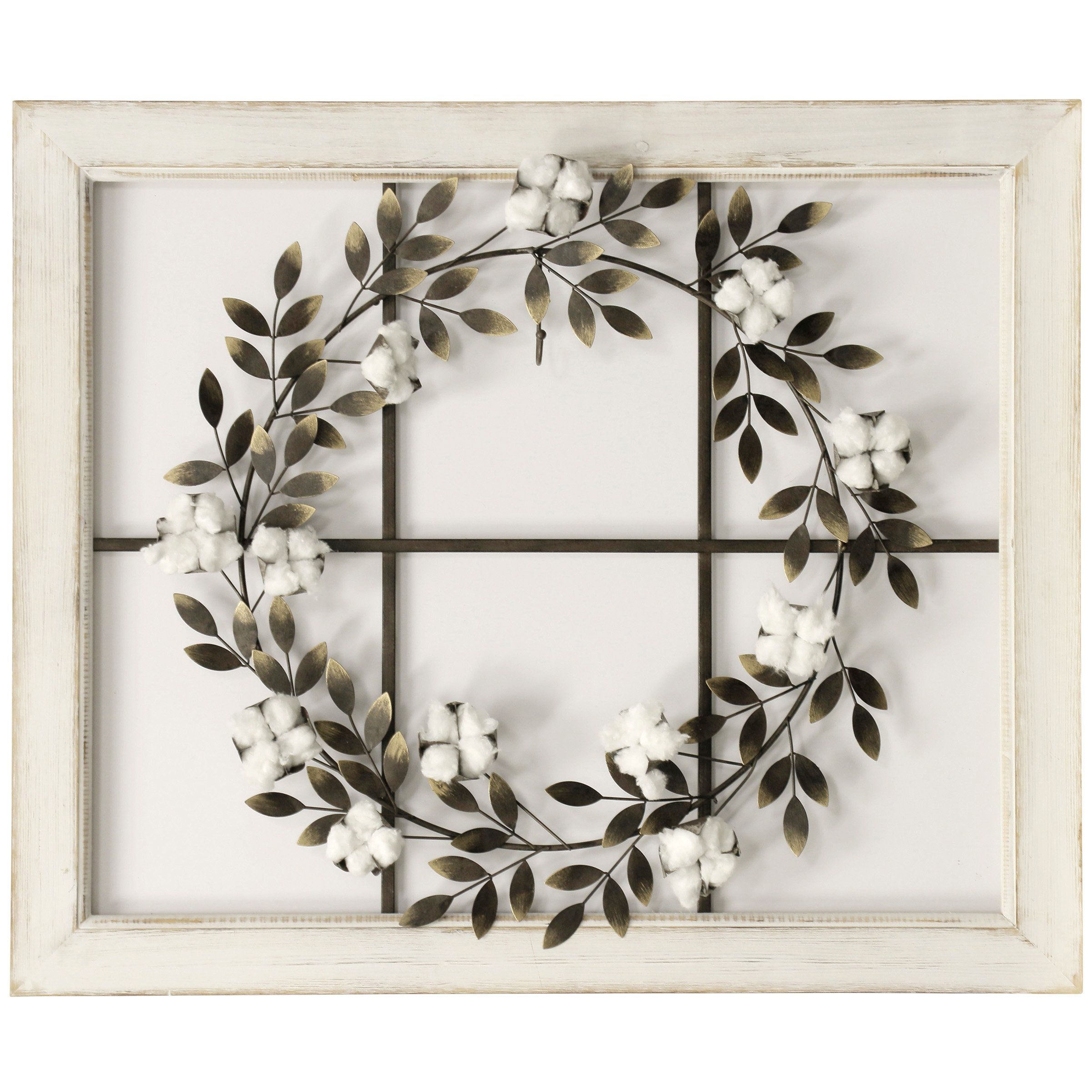 Floral Wreath Wood Framed Wall Décor Intended For Desford Leaf Wall Decor (View 21 of 30)