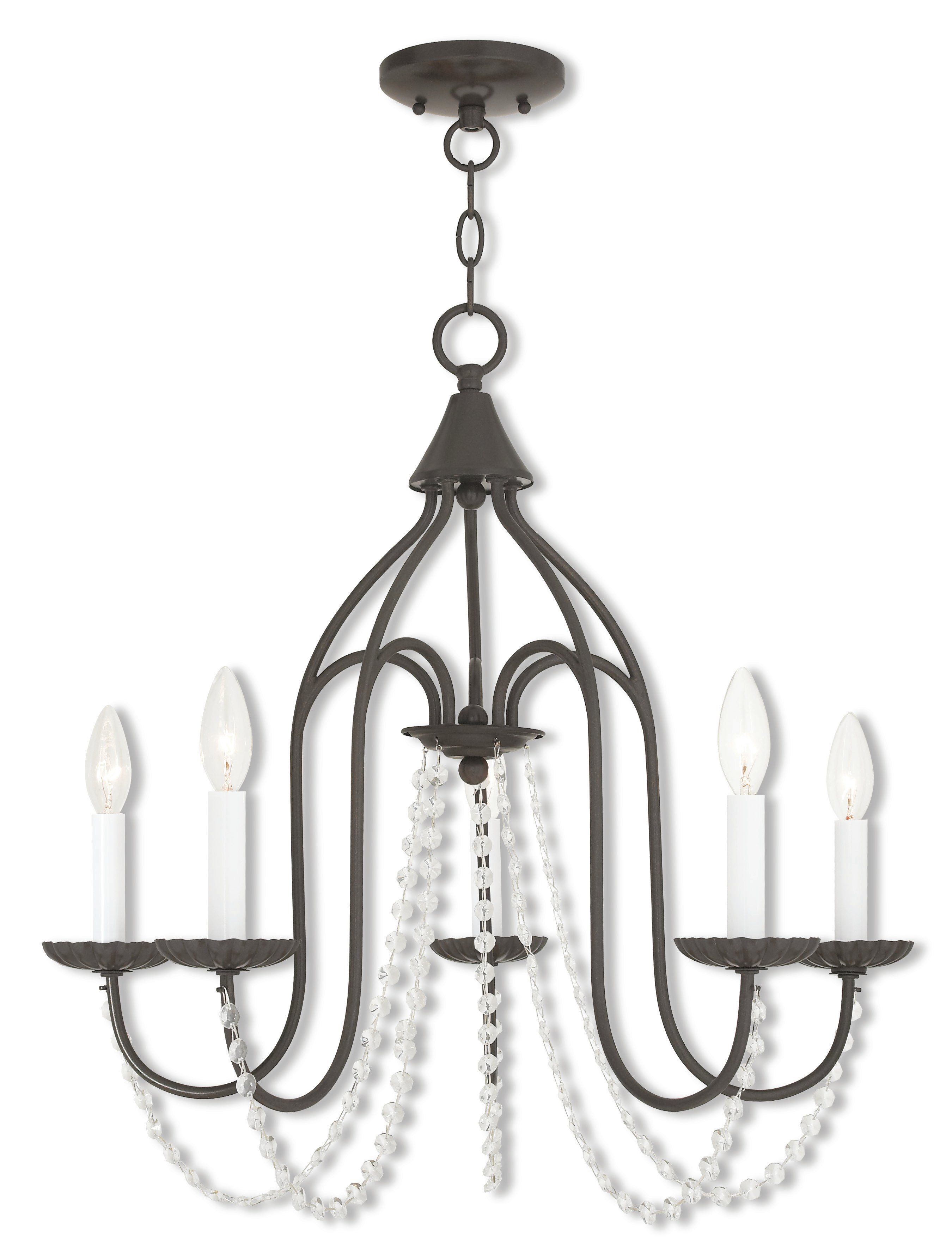 Florentina 5 Light Candle Style Chandelier Regarding Watford 6 Light Candle Style Chandeliers (View 27 of 30)