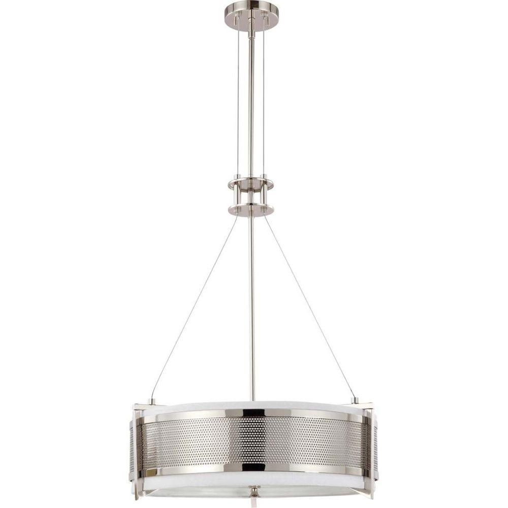 Glomar 4 Light Polished Nickel Incandescent Ceiling Pendant Throughout Lindsey 4 Light Drum Chandeliers (View 23 of 30)