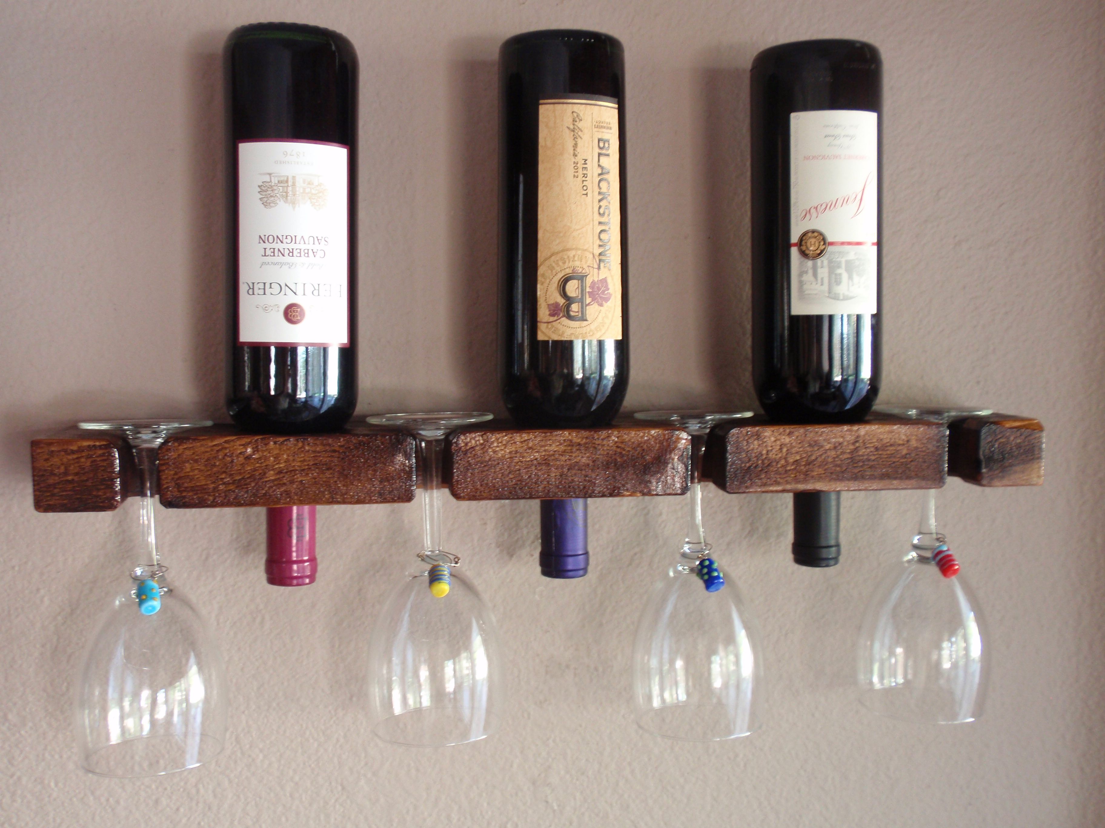 Gorgeous Homemade Wine Rack Furniture Surprising Diy Racks Regarding Three Glass Holder Wall Decor (Photo 27 of 30)