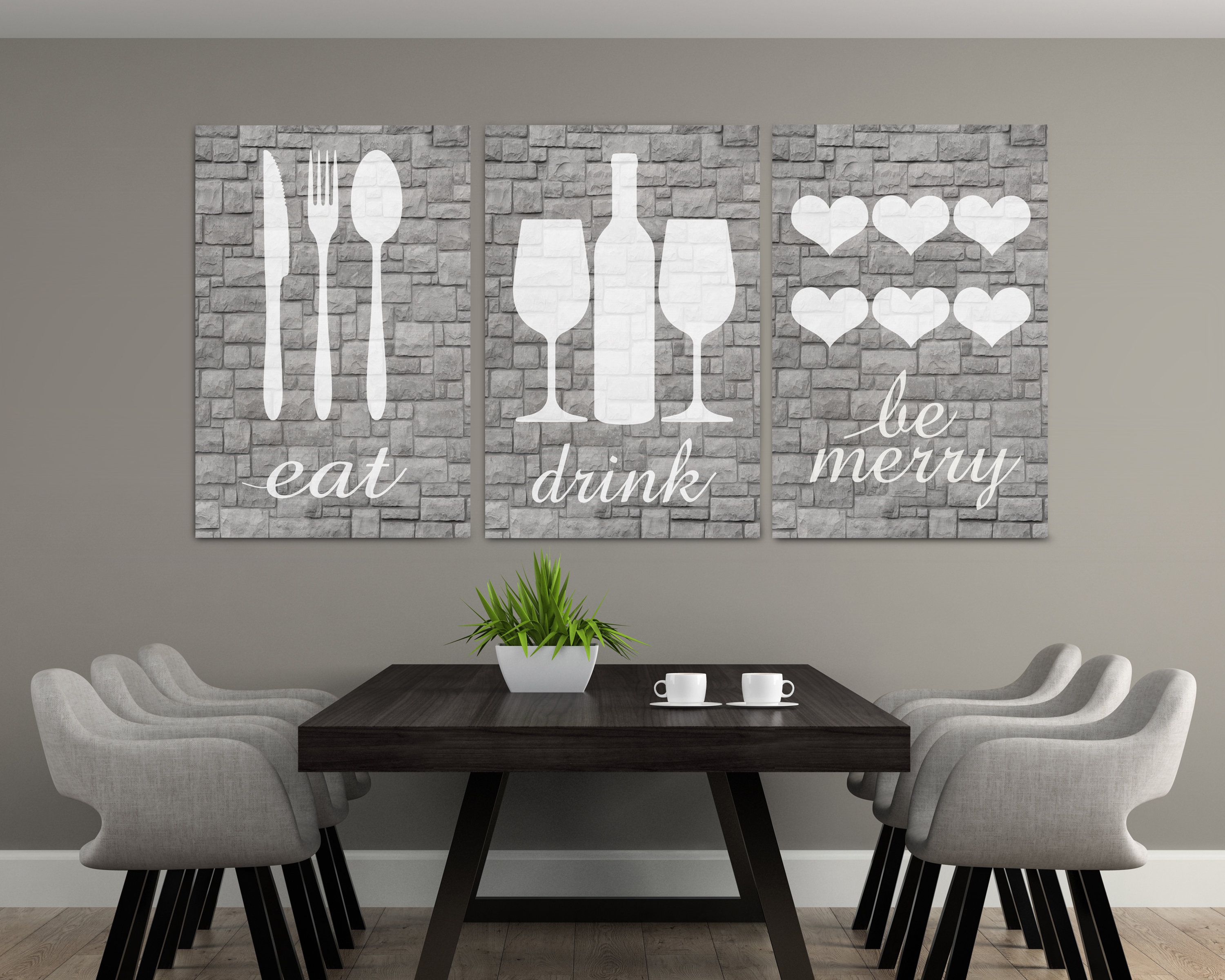Gray Stone Eat Wall Art, Eat Drink And Be Merry, Eat Sign, Rustic Eat Sign,  Eat Drink Art, Farmhouse Home Decor, Kitchen Wall Decor With Eat Rustic Farmhouse Wood Wall Decor (Photo 6 of 30)