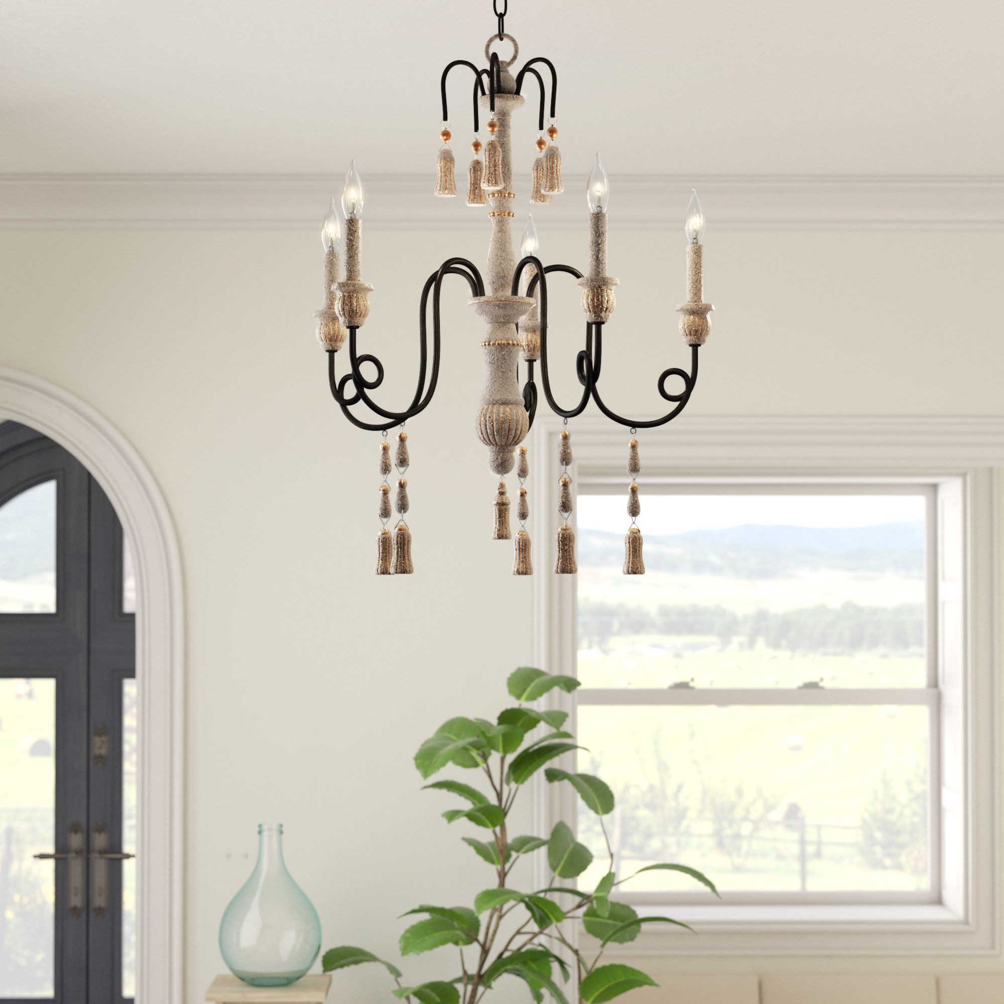 Hassan 5 Light Candle Style Chandelier With Regard To Bouchette Traditional 6 Light Candle Style Chandeliers (Photo 18 of 30)