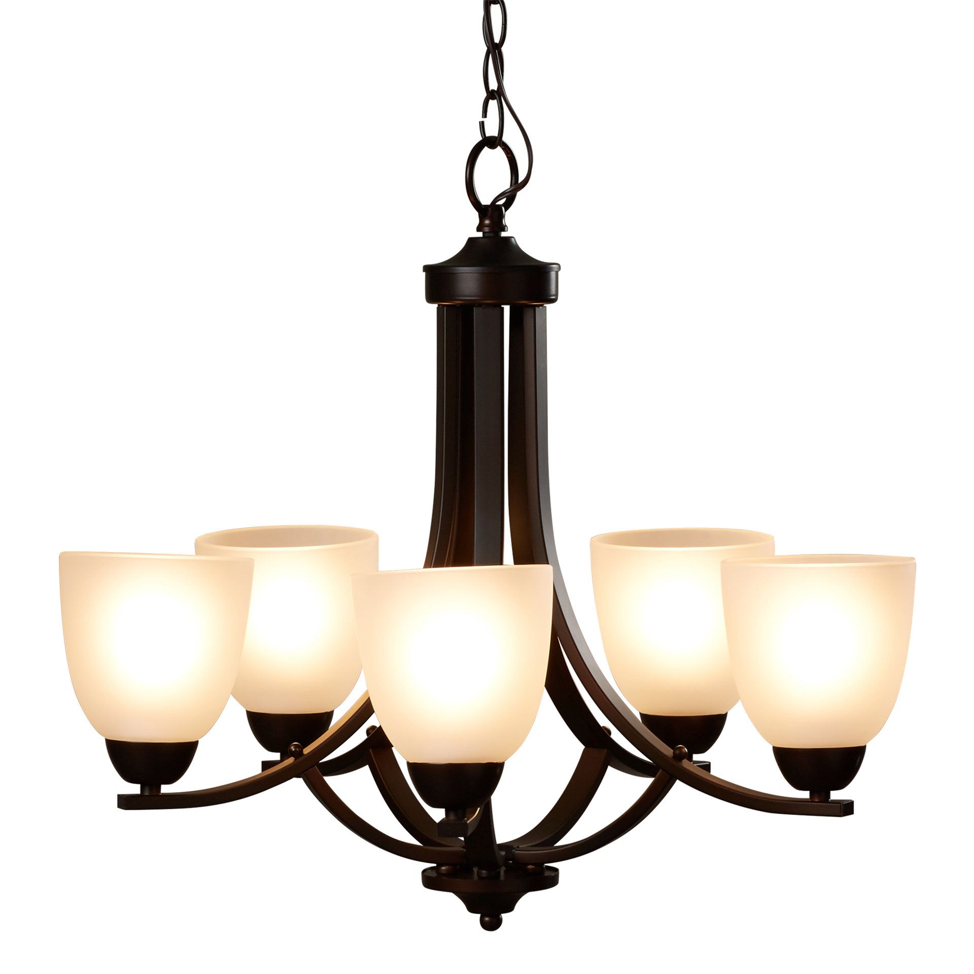 Hayden 5 Light Shaded Chandelier Throughout Newent 3 Light Single Bowl Pendants (View 16 of 30)